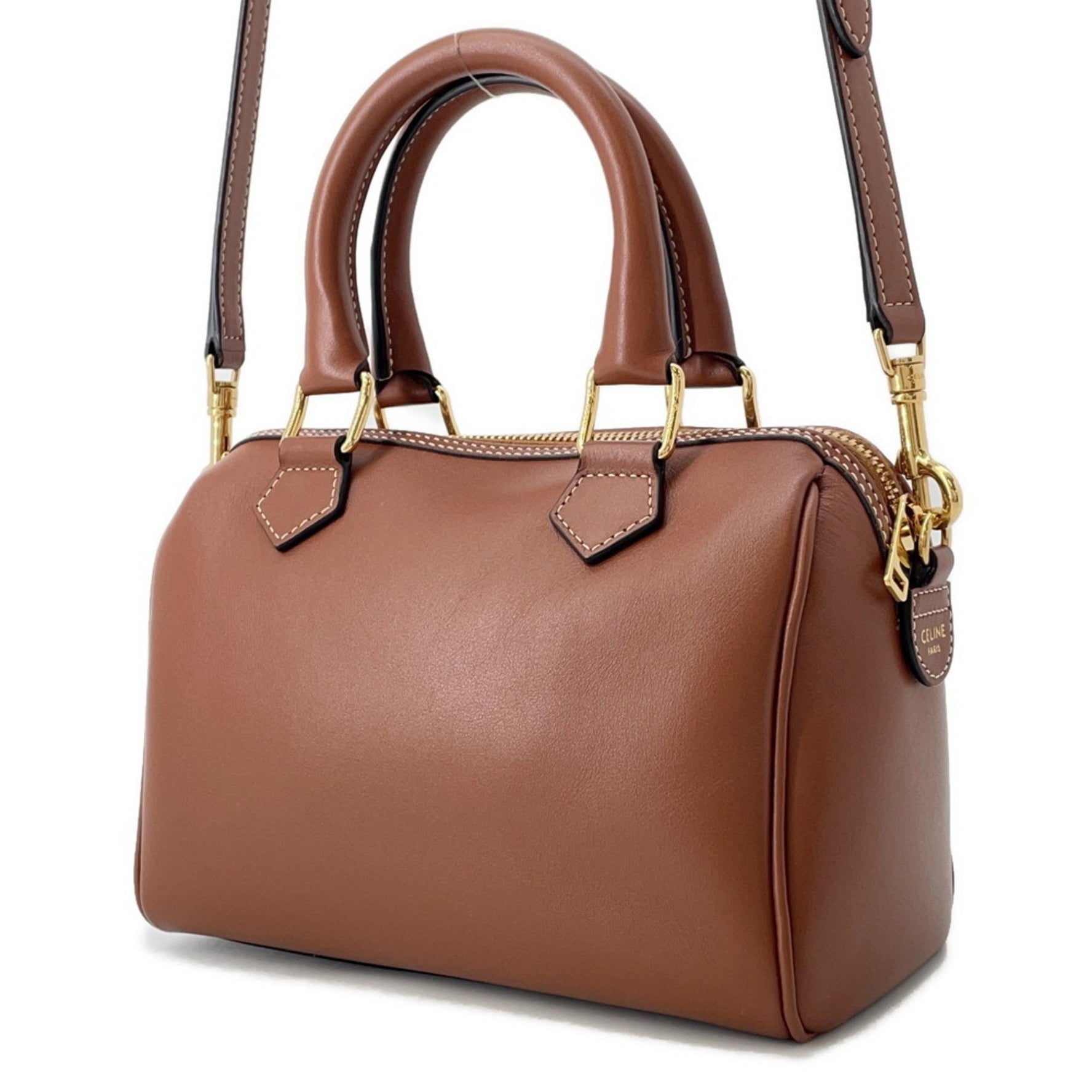 Celine Triomphe Small Boston Bag in Smooth Calfskin - Shoulder