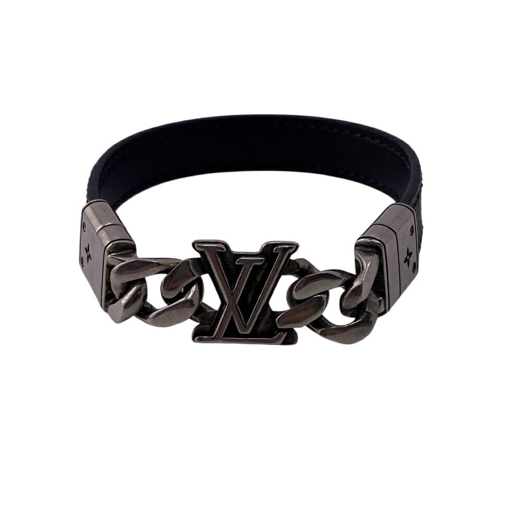 Louis Vuitton Bracelet LV Dimension Reversible Monogram Eclipse Silver