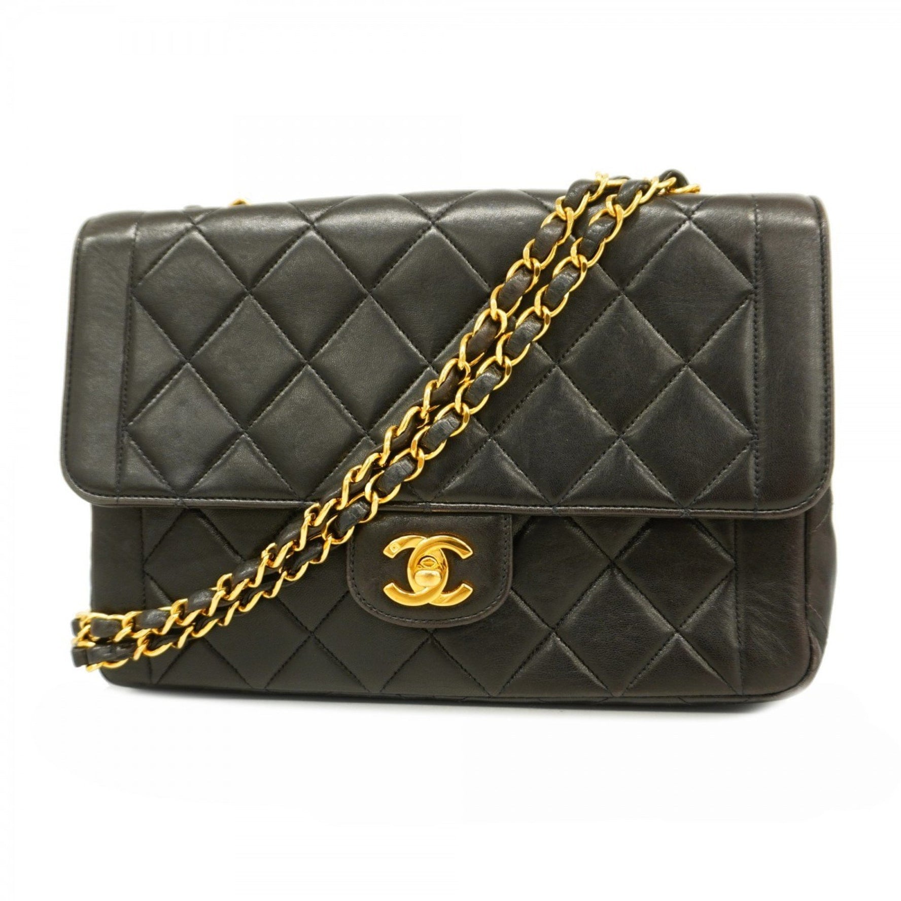 Chanel Matelasse Double Chain Shoulder Bag, Lambskin