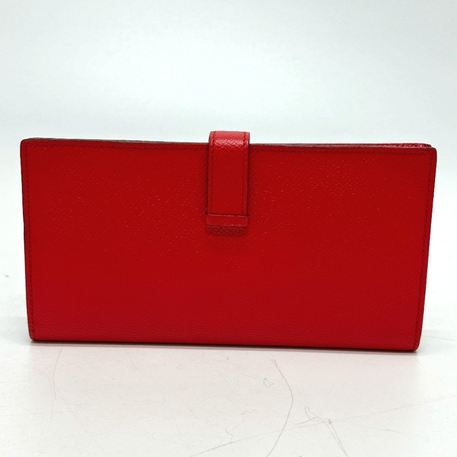 HERMES H hardware, Bearn soufflet bifold long wallet, Epson, Rouge Tomato, red