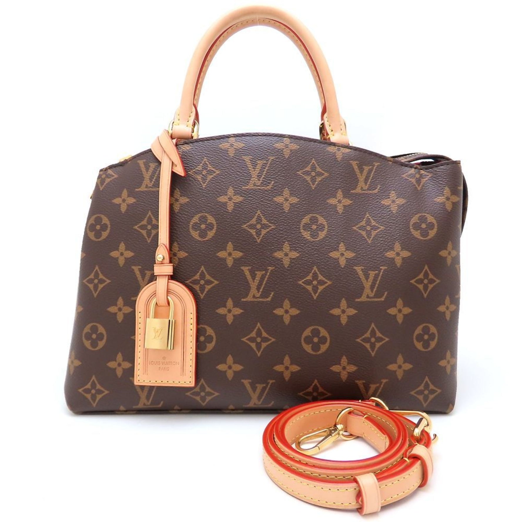 LOUIS VUITTON Monogram Petit Palais PM Handbag Brown