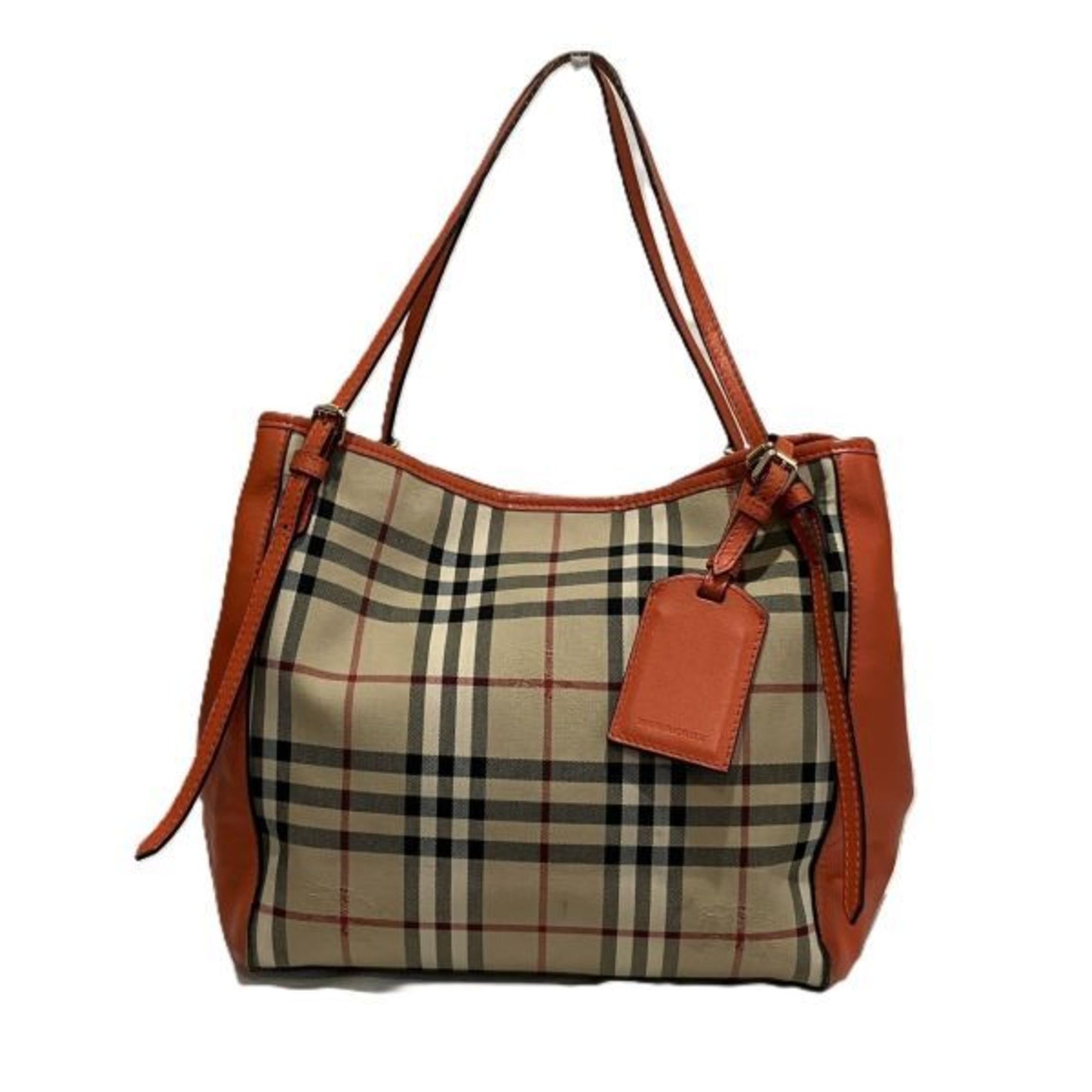 Burberry Nova Check Leather and Canvas Tote Bag for Women