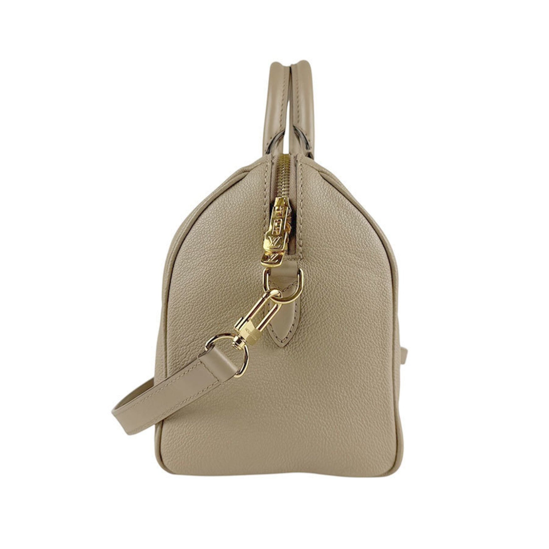 Louis Vuitton Monogram Empreinte Speedy Bandouliere 25 Handbag Shoulder Bag in Greige and Gold