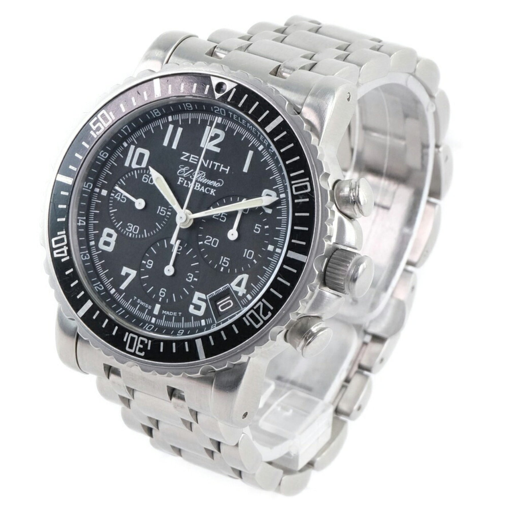 Zenith Rainbow Black 01/02.0470.405 Stainless Steel Automatic Chronograph Men's Dial Watch