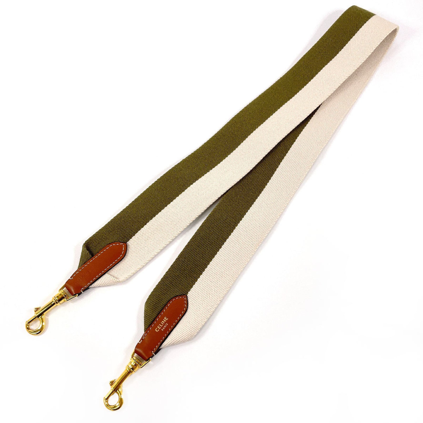 CELINE Shoulder Strap Canvas Khaki