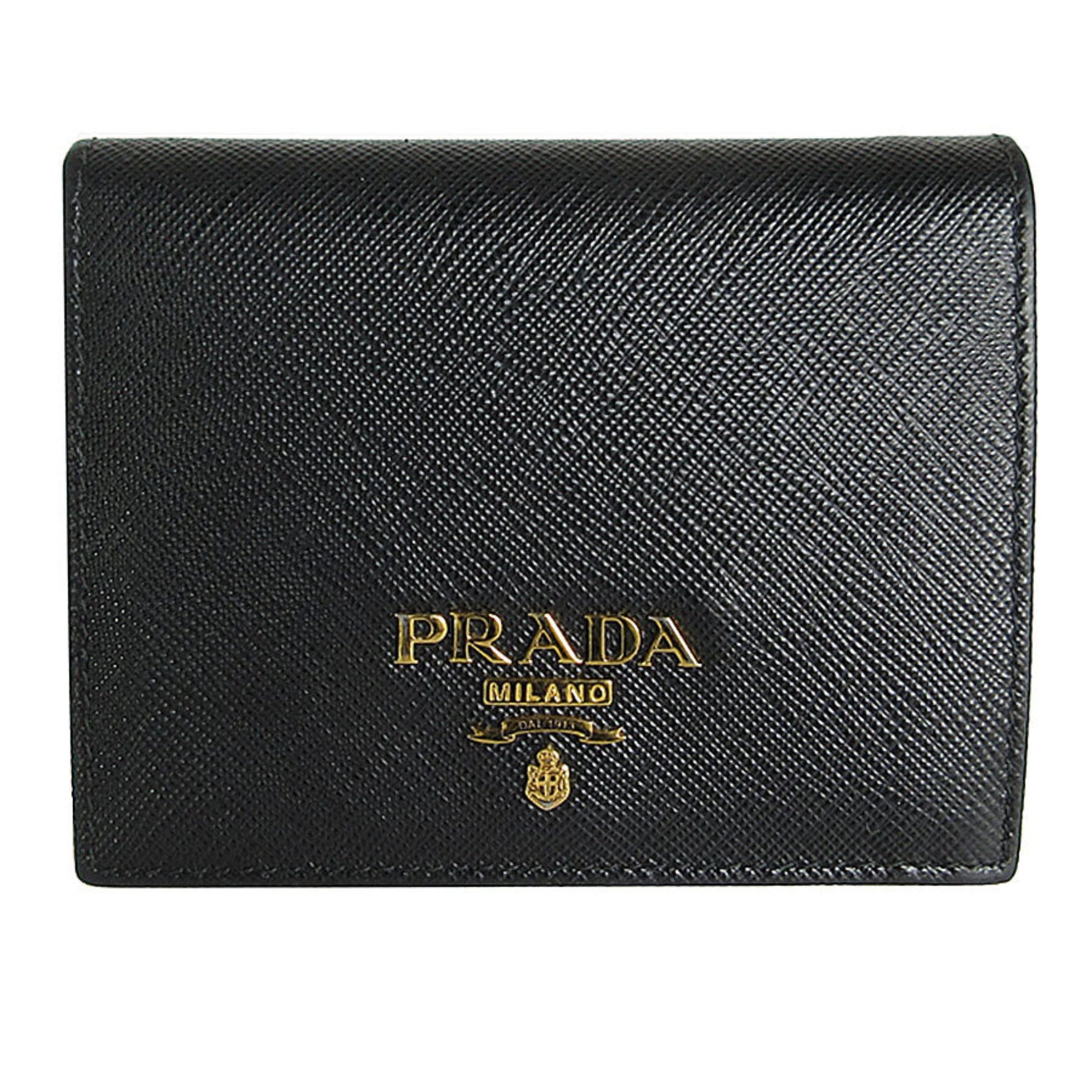 PRADA Bi-fold wallet Leather Gold