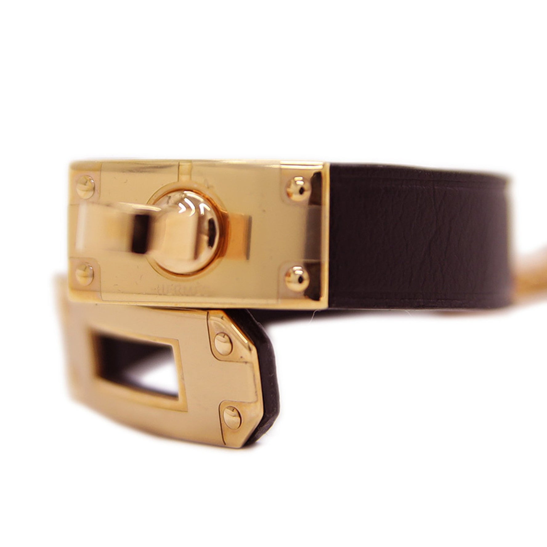 Hermes Kelly Glove Holder Swift Black Rose Gold Hardware with Initials BP