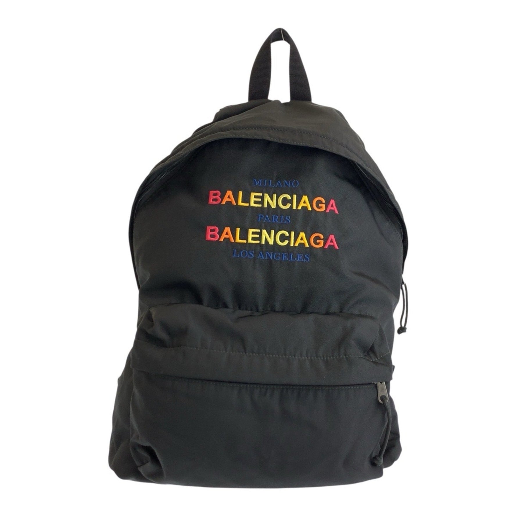 BALENCIAGA Explorer Logo Black Multicolor Nylon Backpack