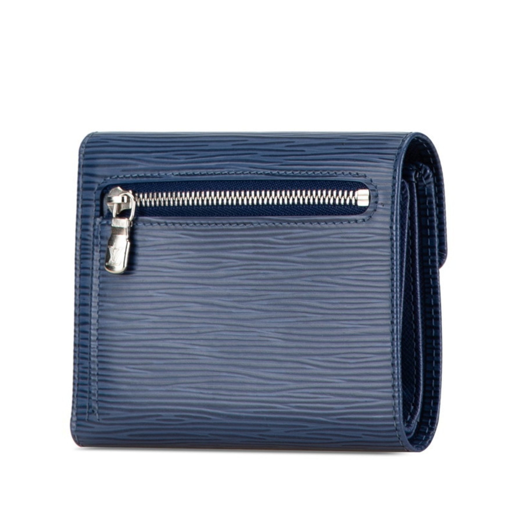Louis Vuitton Epi Portefeuille Koala Tri-fold Wallet Blue Silver Leather