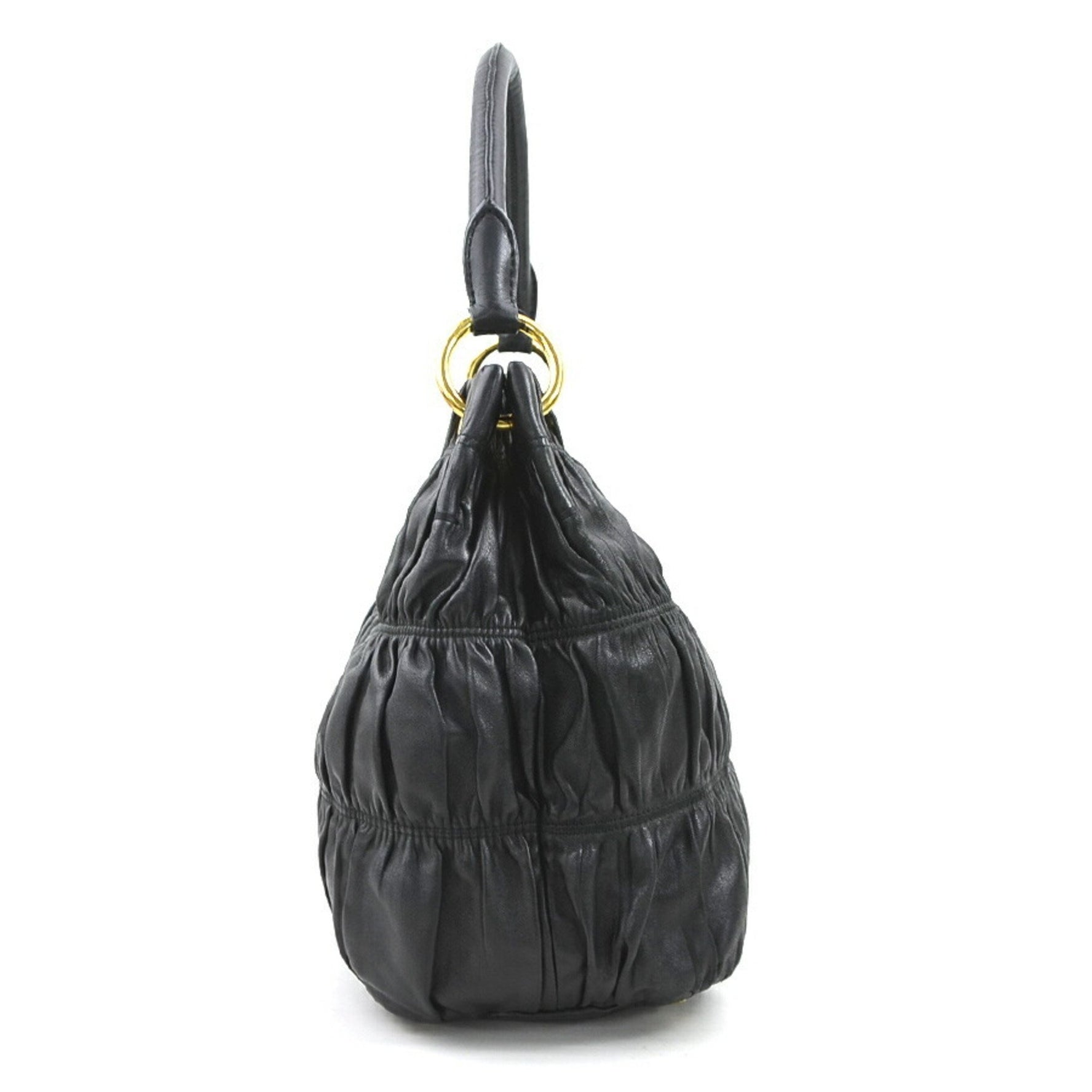 PRADA shoulder bag leather gold