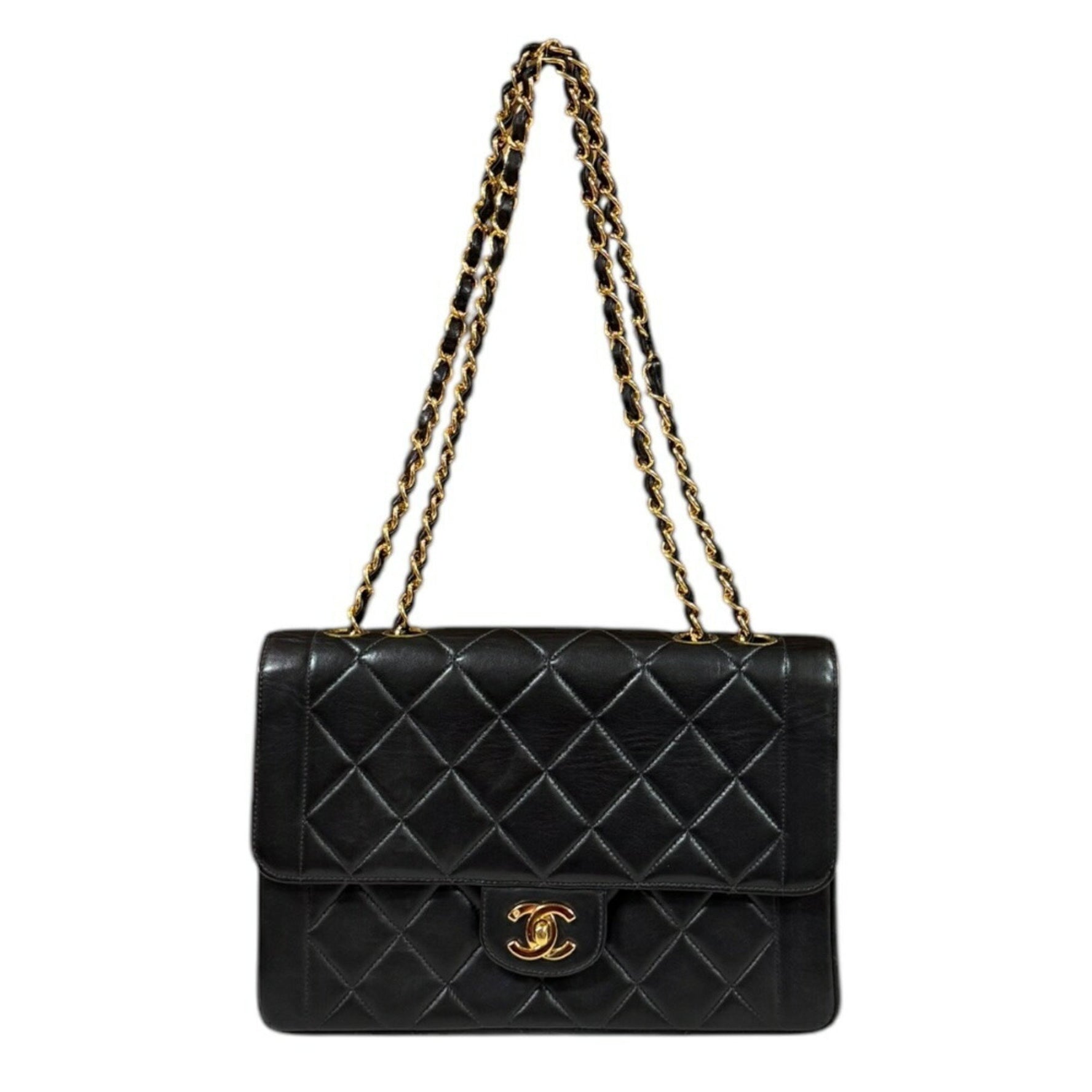 Chanel Matelasse Shoulder Bag Lambskin Double Chain