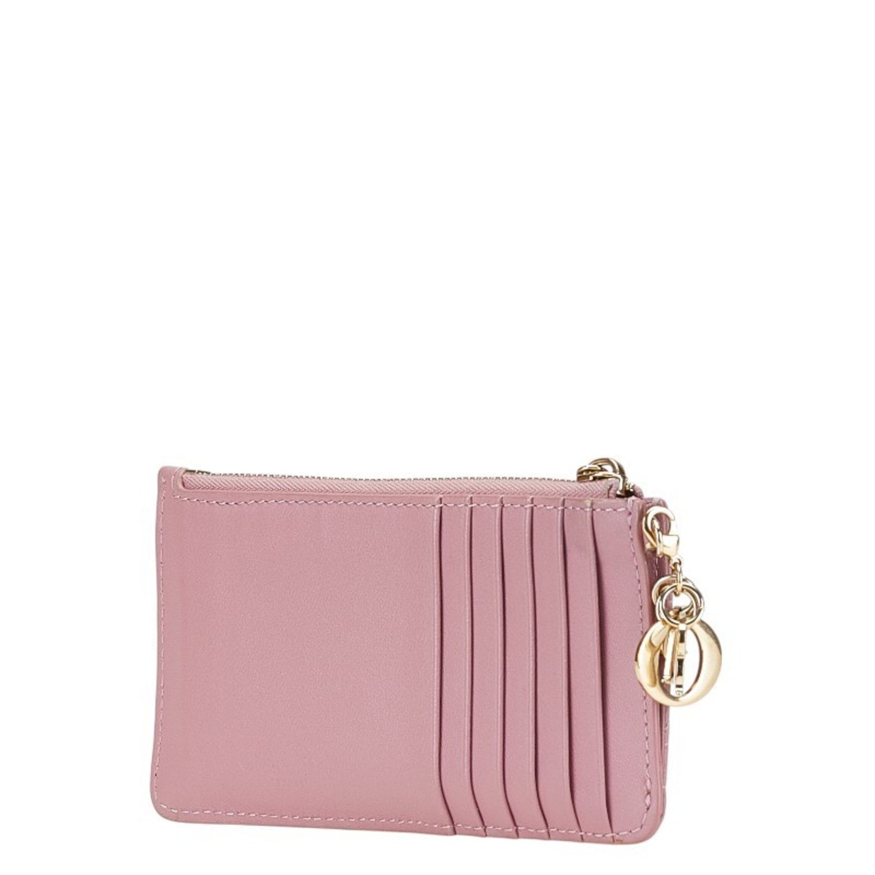 Christian Dior Dior Lady Cannage Fragment Card Case in Leather