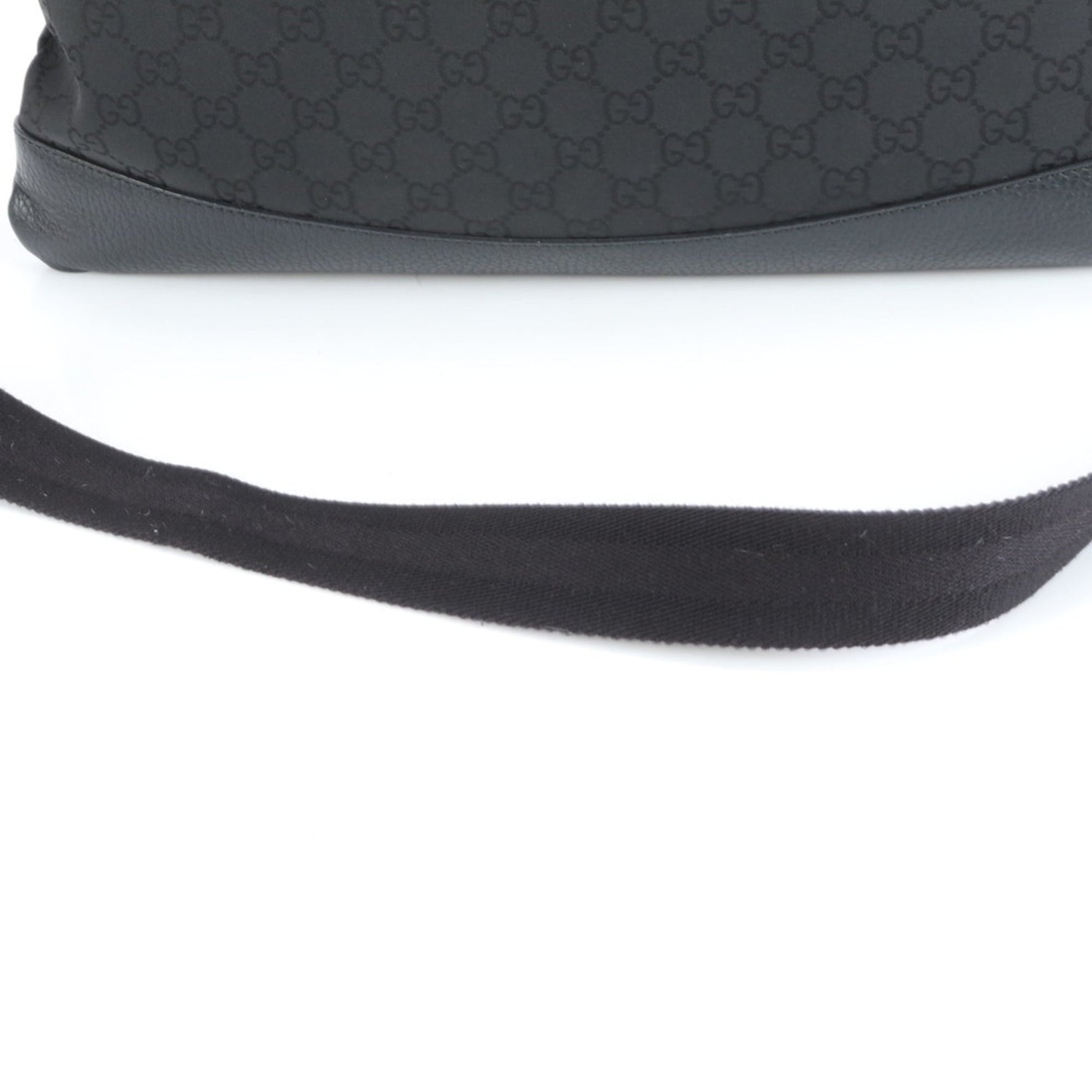 Gucci GG Nylon and Leather Shoulder Bag, Crossbody Messenger