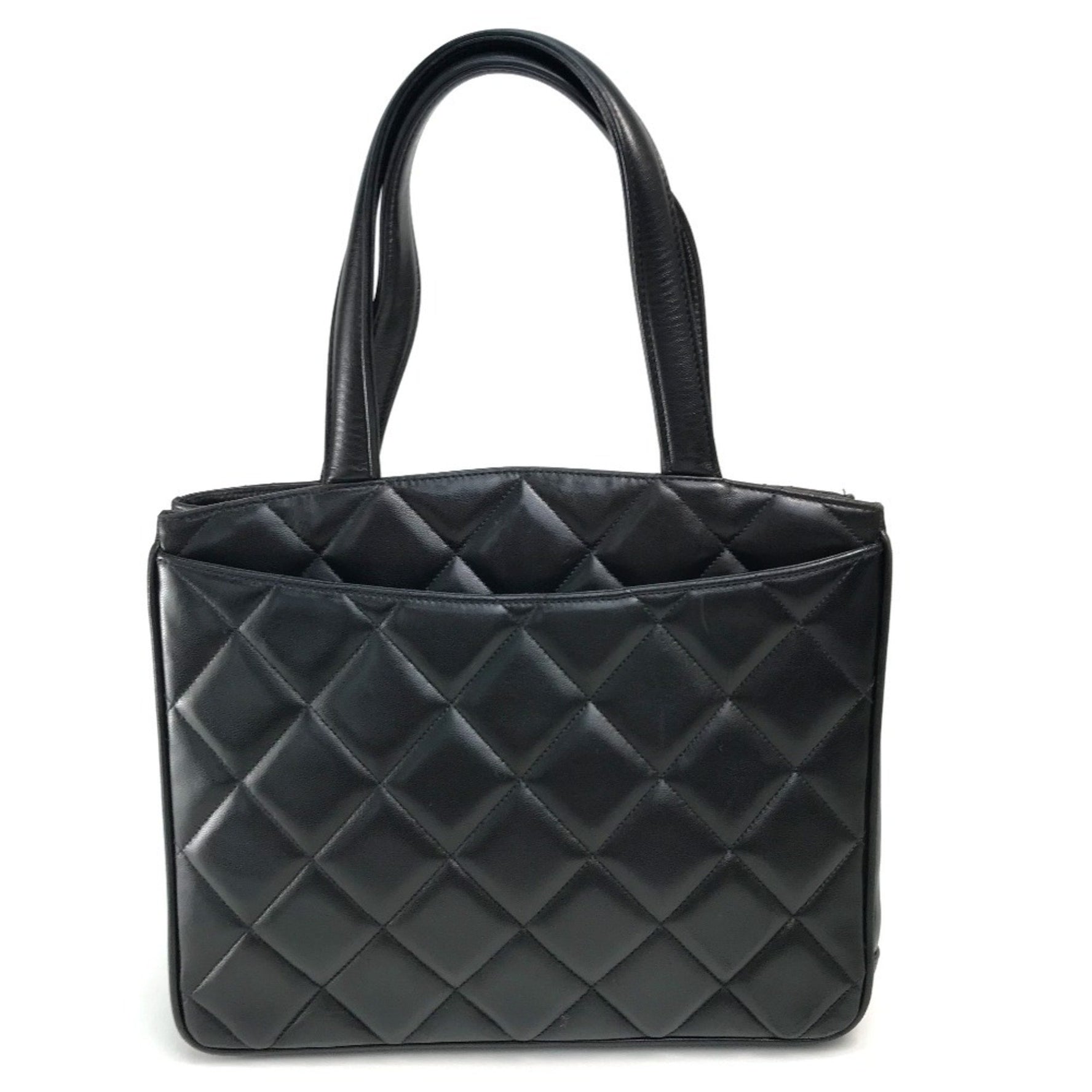 CHANEL CC Coco Mark Matelasse Quilted Handbag Tote Bag in Lambskin, with Gold Hardware
