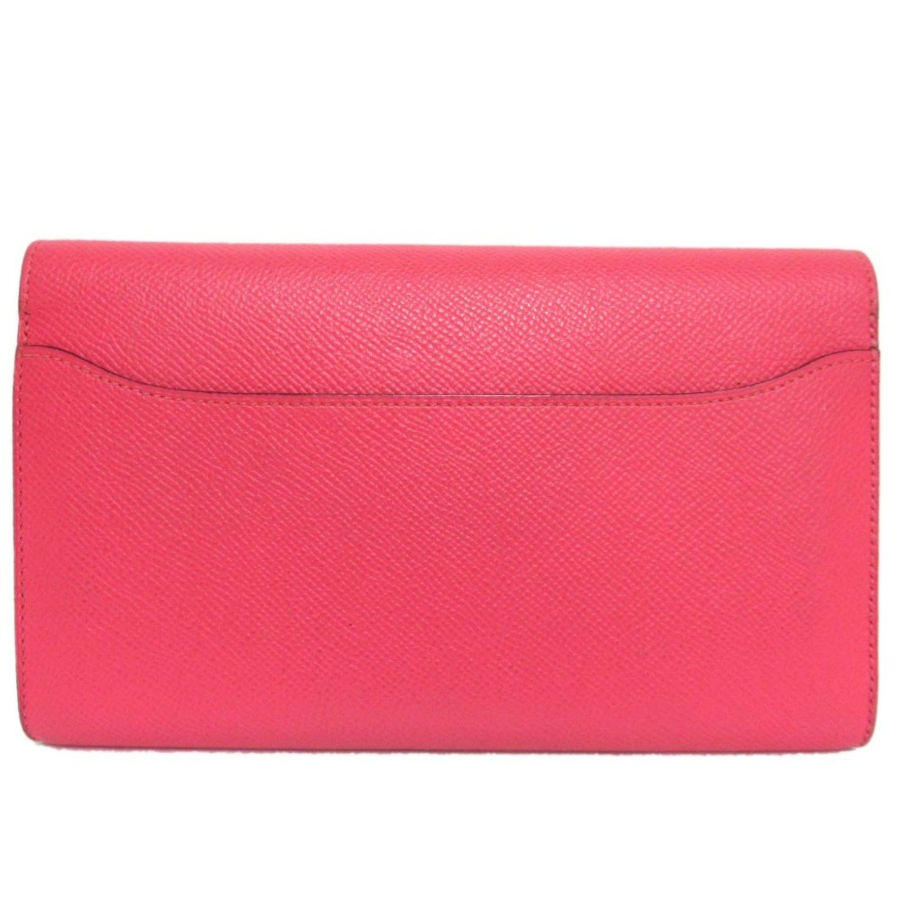 HERMES Epsom Constance Long Wallet A Stamped Rose Azalee Silver Hardware