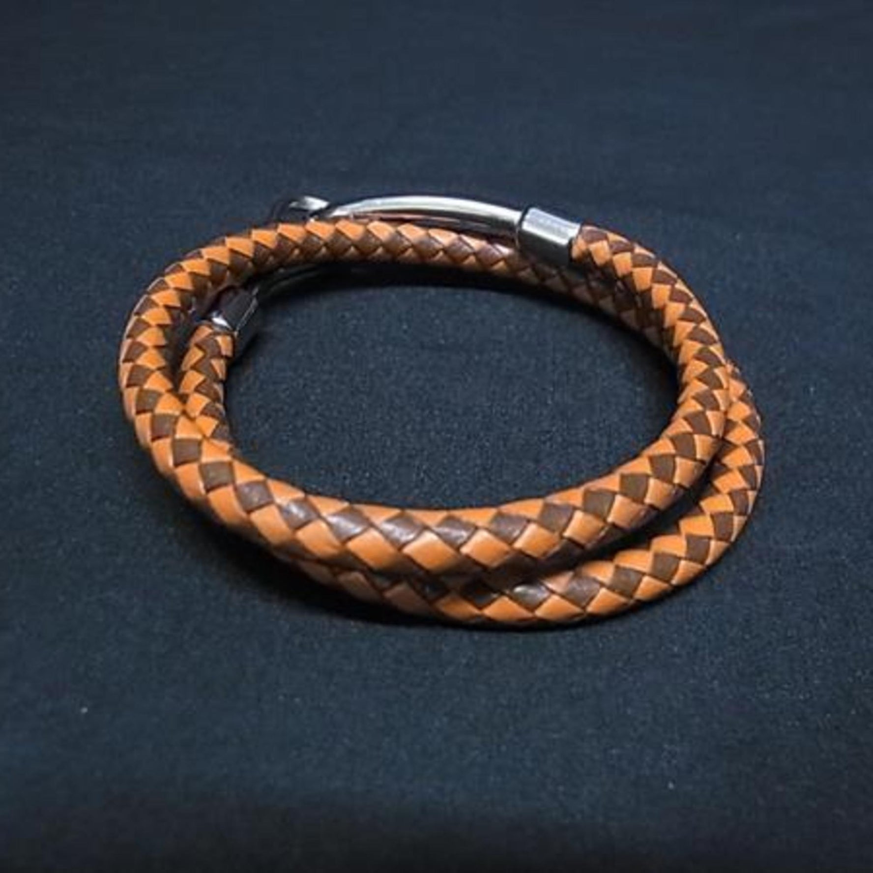 HERMES Jumbo Choker - Brown and Orange Leather Double Bracelet Women