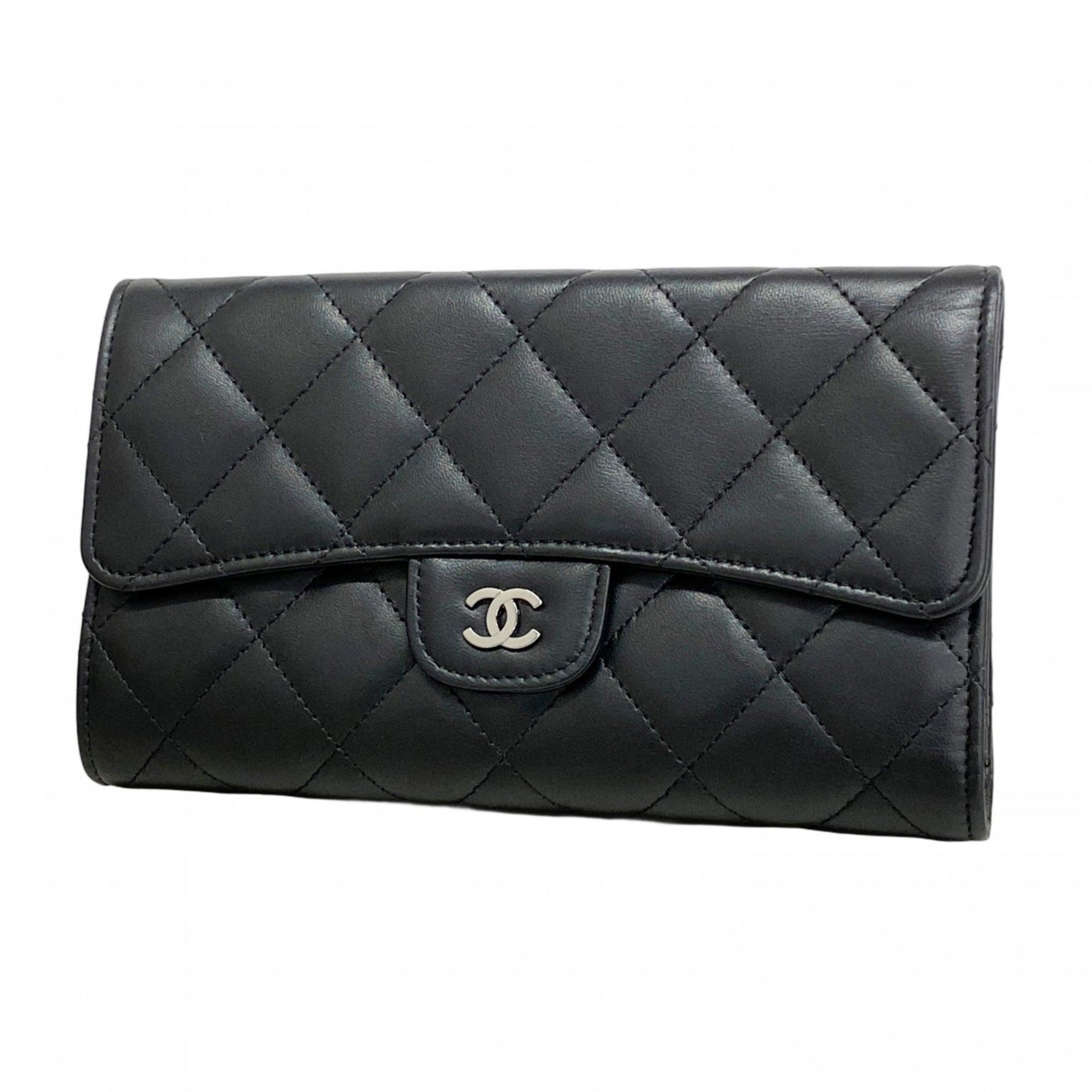 Chanel Matelasse Tri-fold Long Wallet in Lambskin