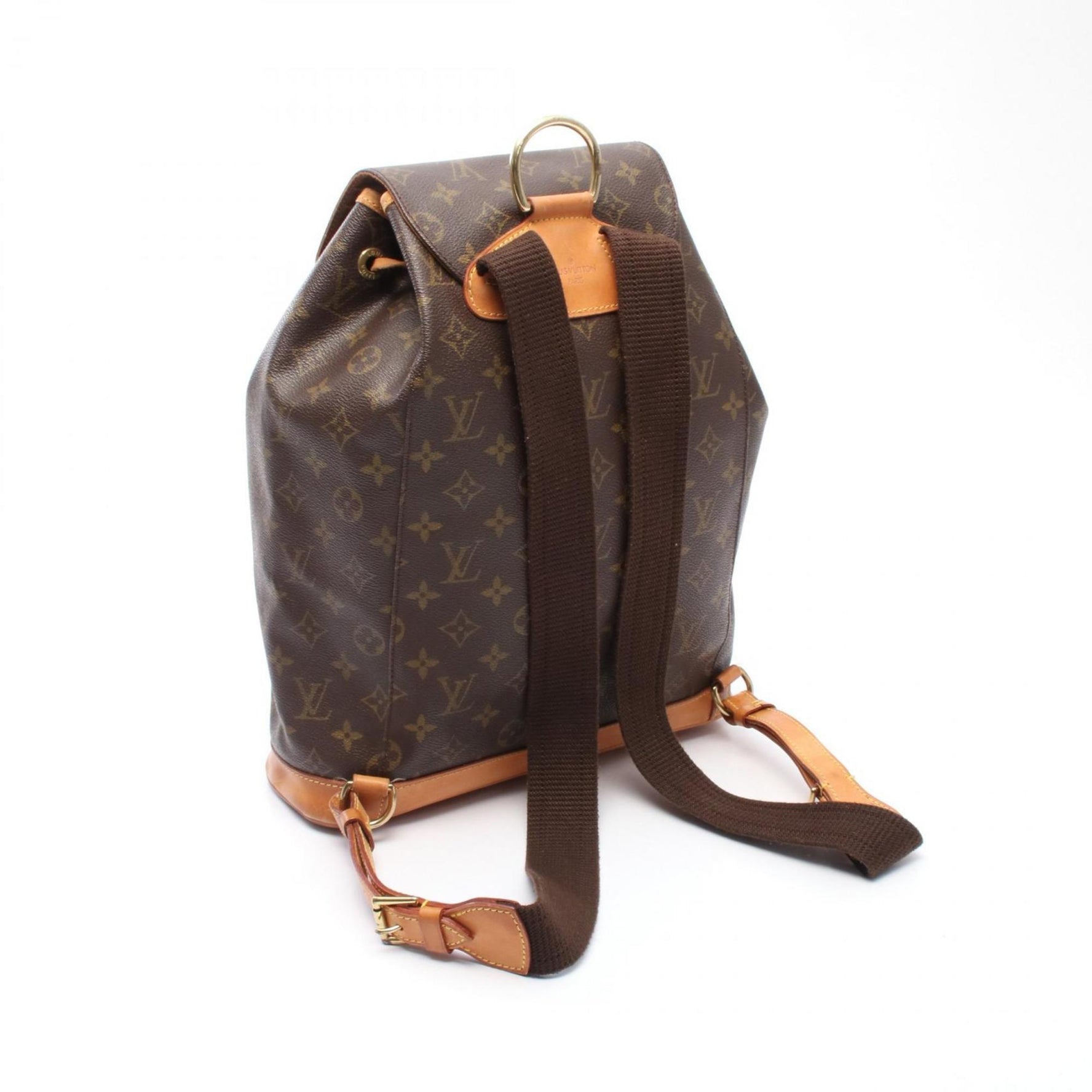 Louis Vuitton Montsouris GM Backpack, Coated Canvas and Leather, Monogram, Brown