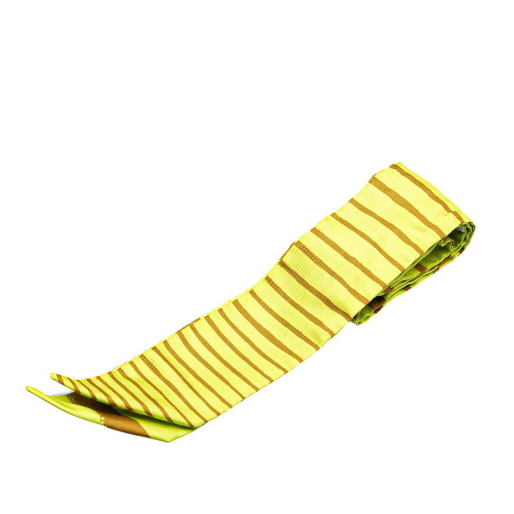 Hermes Twilly Mediterranean Scarf Muffler Yellow Brown Silk