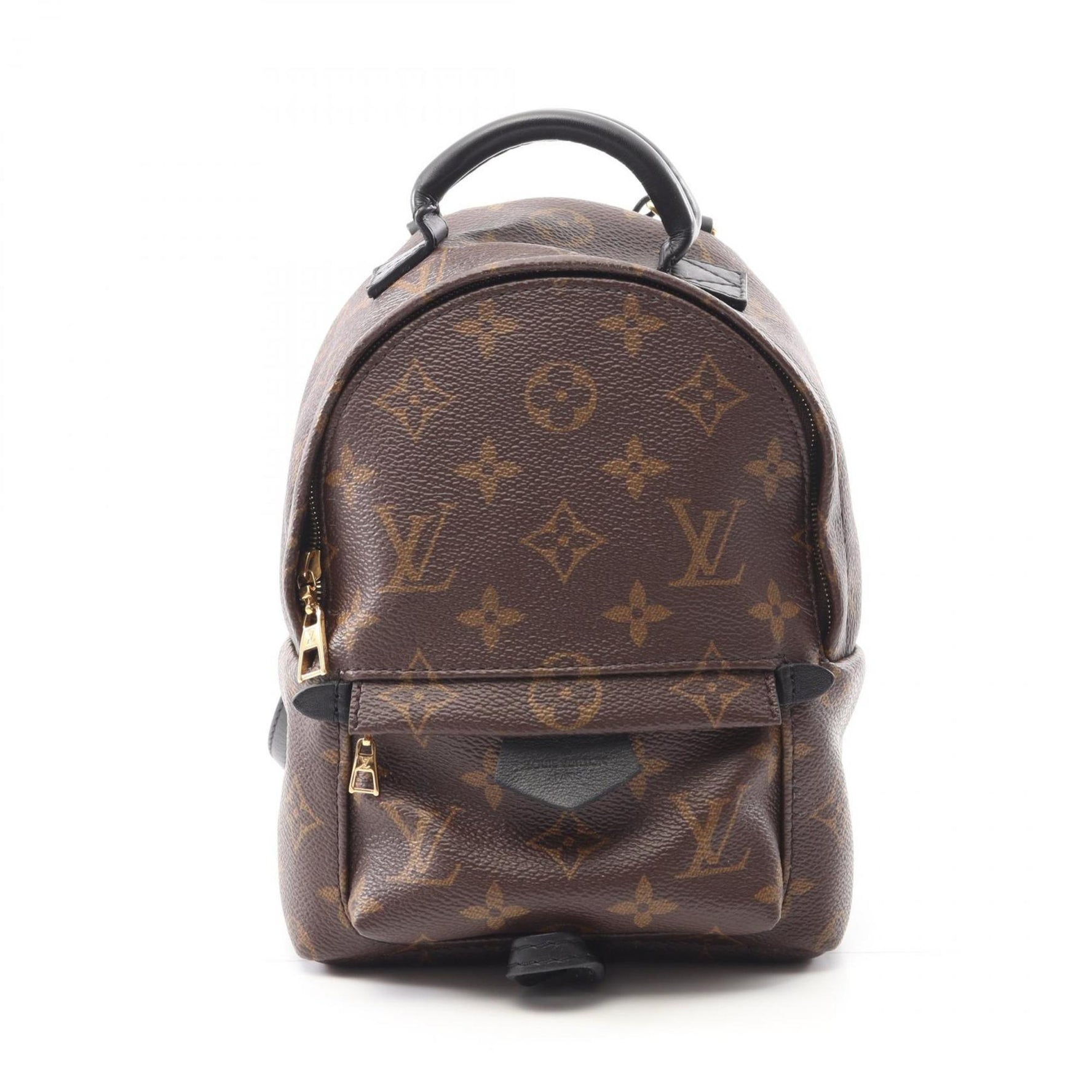 Louis Vuitton Palm Springs Mini Backpack, Coated Canvas and Leather, Monogram, Brown Black