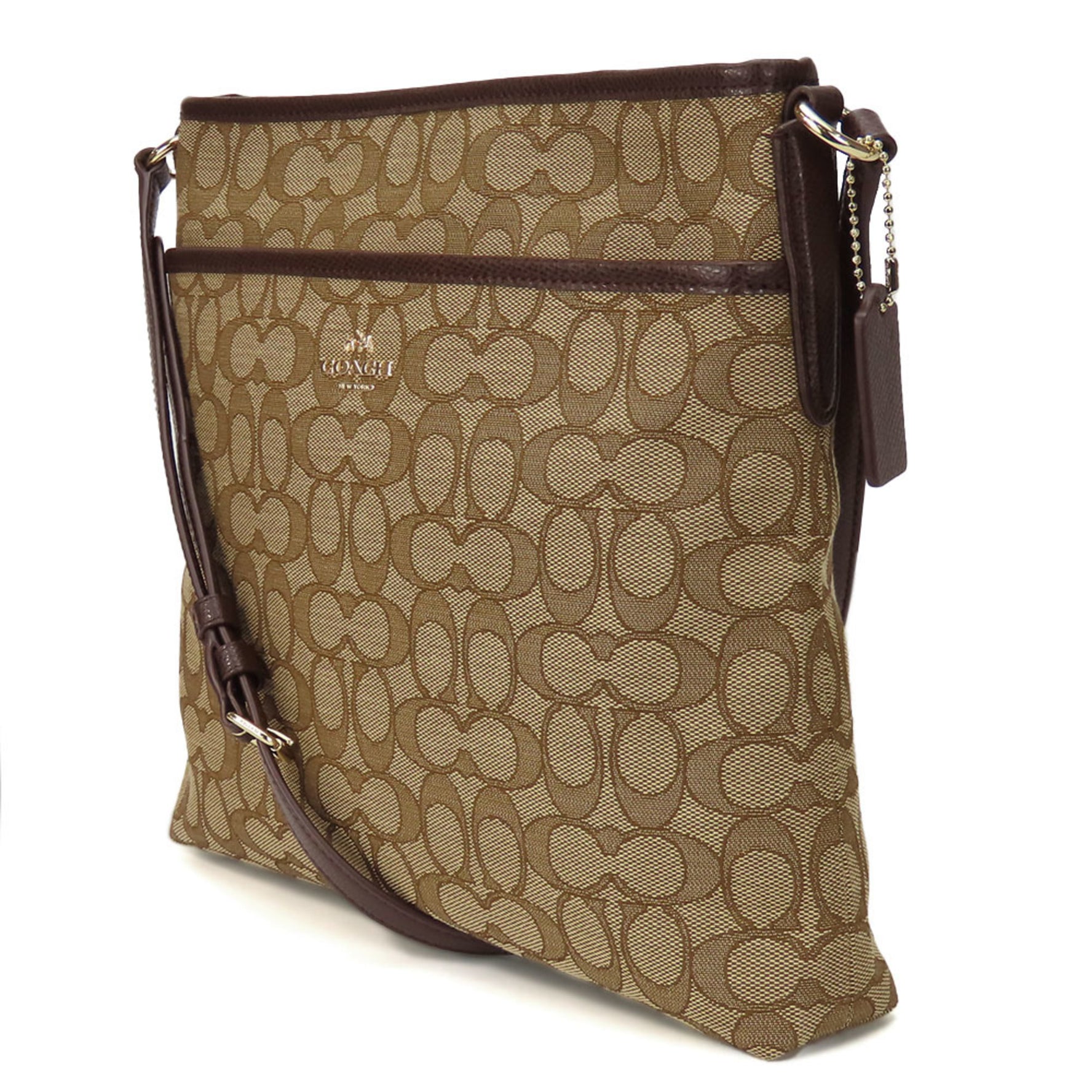 Coach Shoulder Bag Signature Canvas Leather