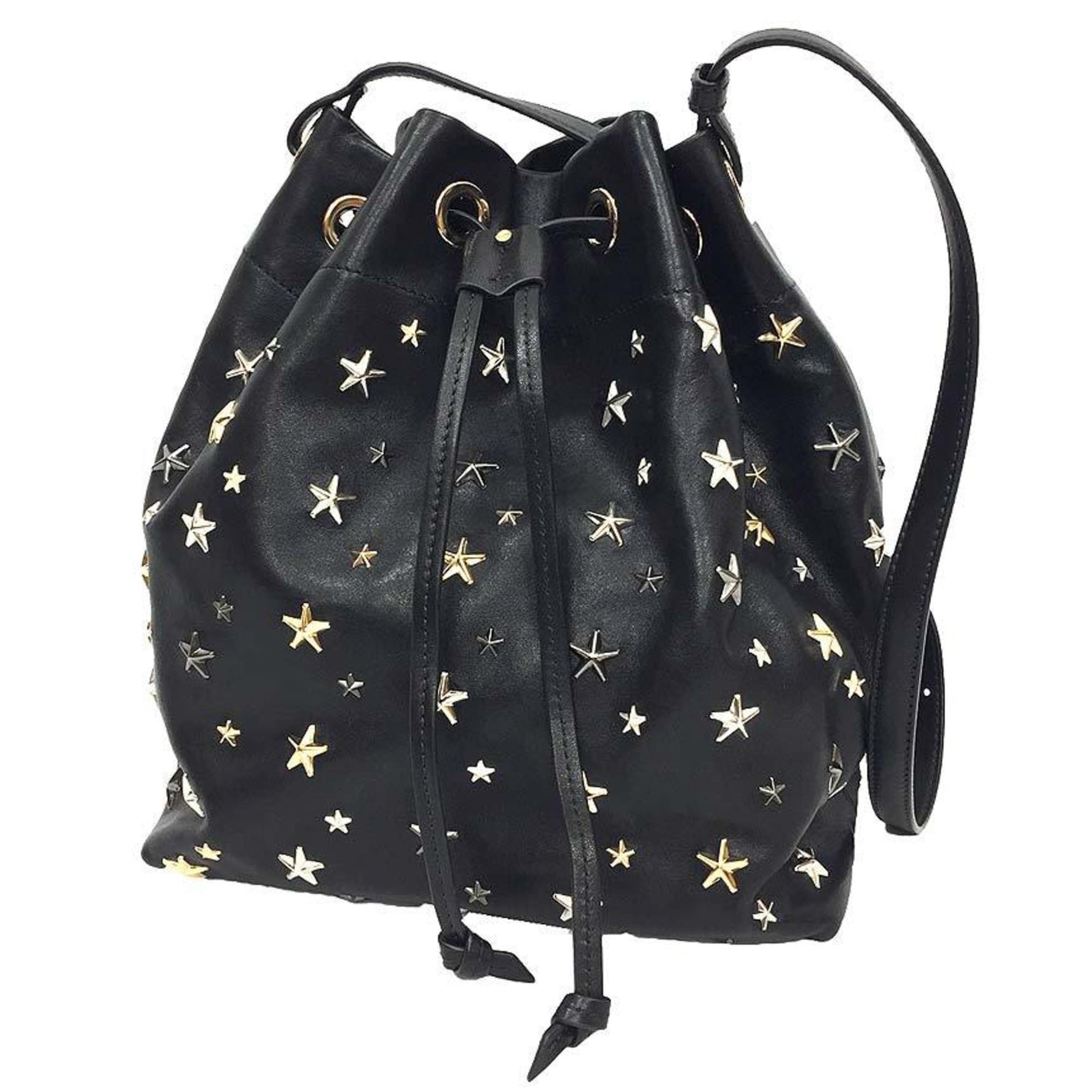 Jimmy Choo JUNO Studded Drawstring Bag Shoulder
