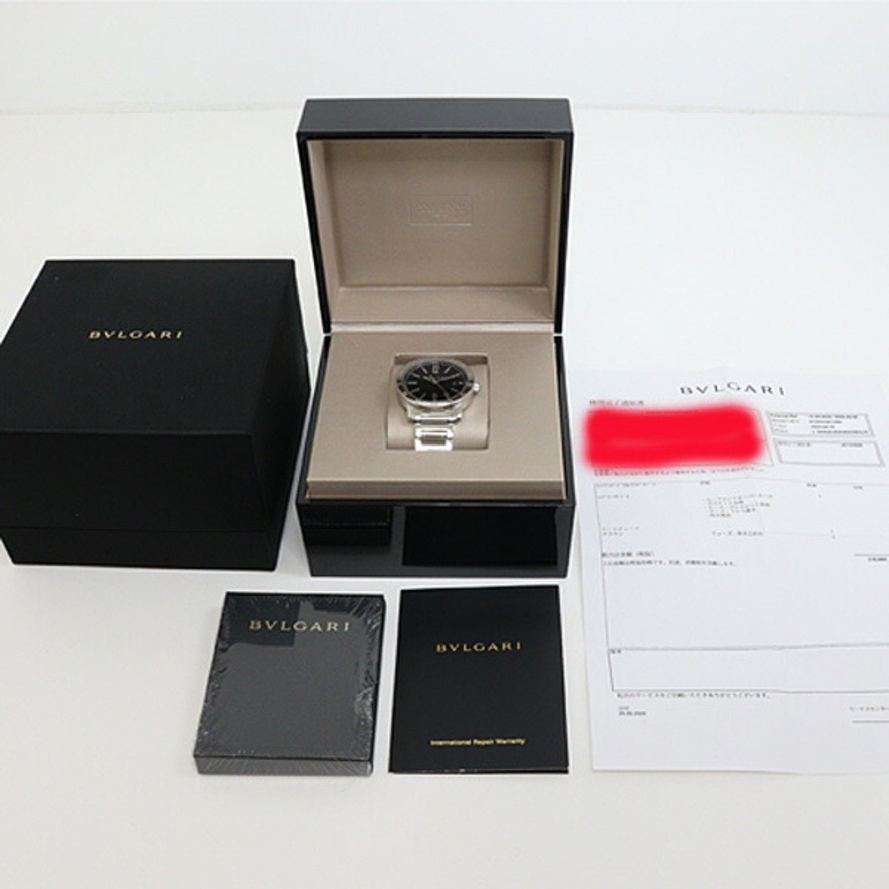 BVLGARI Watch Black Dial Stainless Steel Automatic Polished