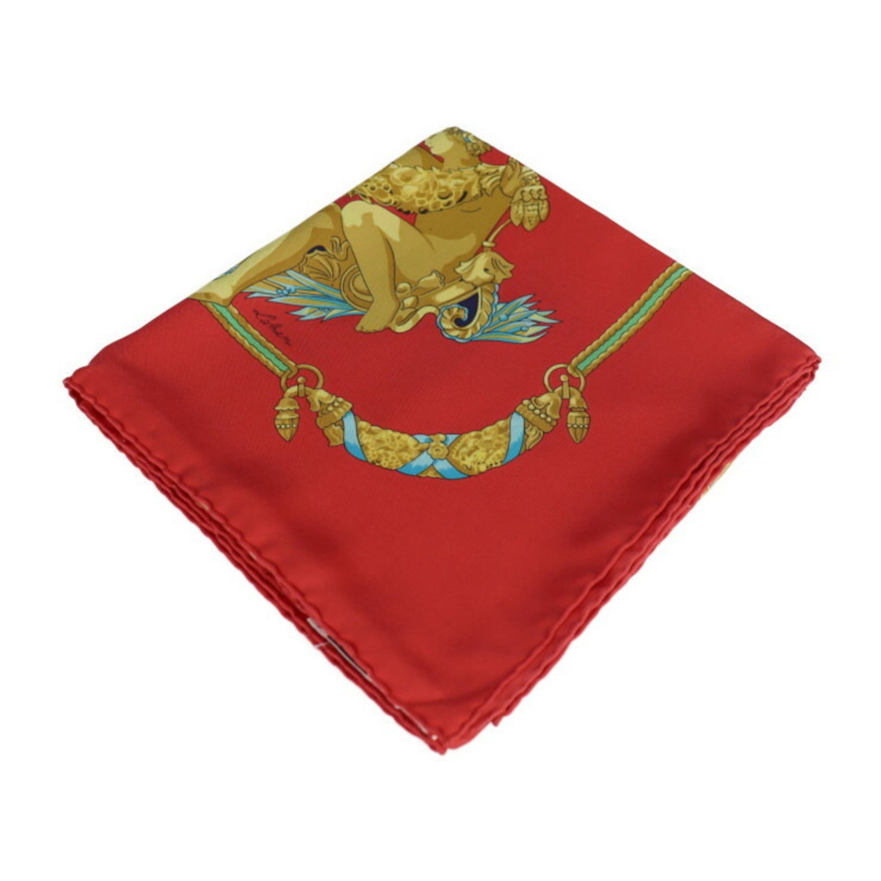 HERMES HOMMAGE A CHARLES GARNIER Tribute to Charles Garnier Carre 90 Scarf/Muffler Silk Red Multicolor