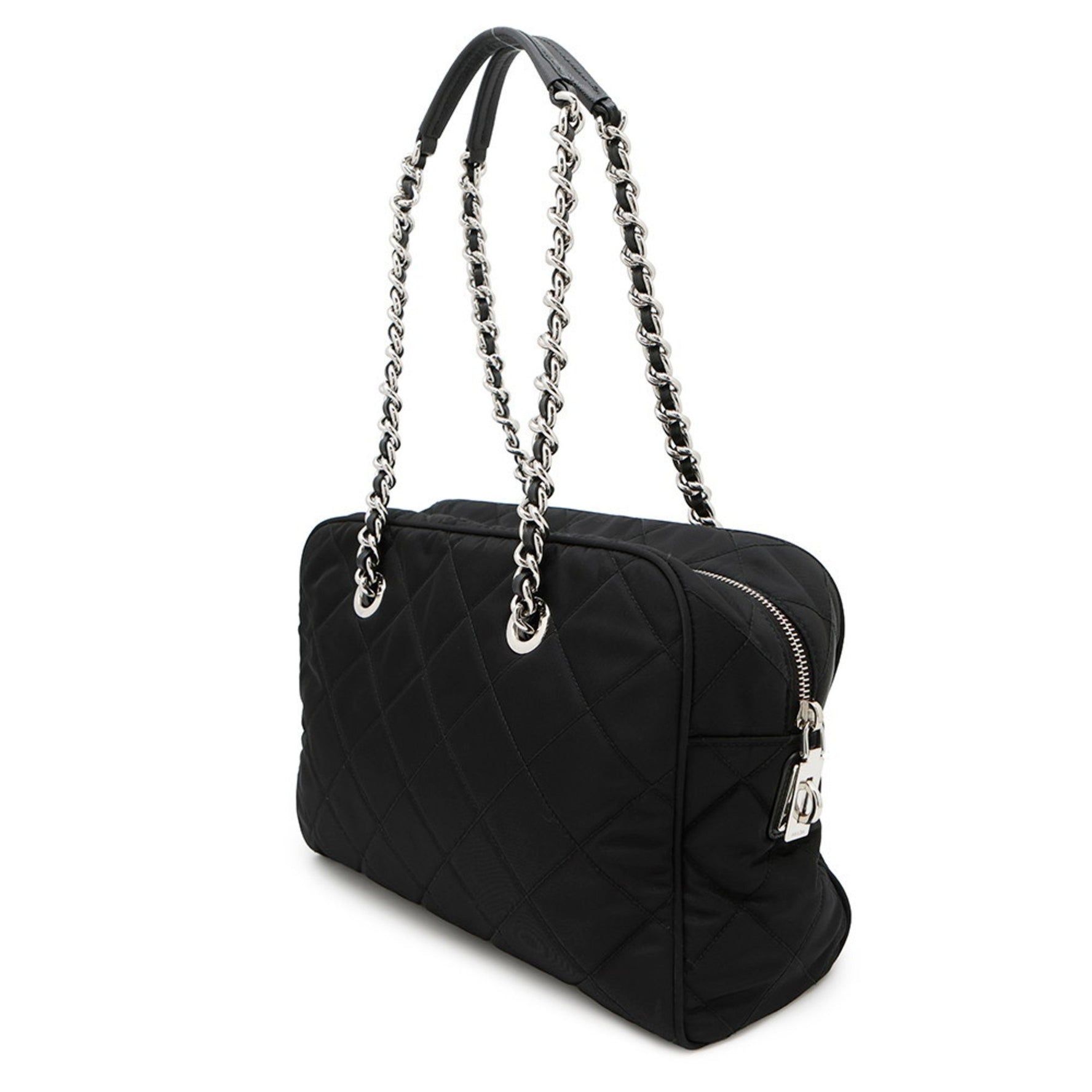 Prada Chain Shoulder Bag in Quilted Nylon