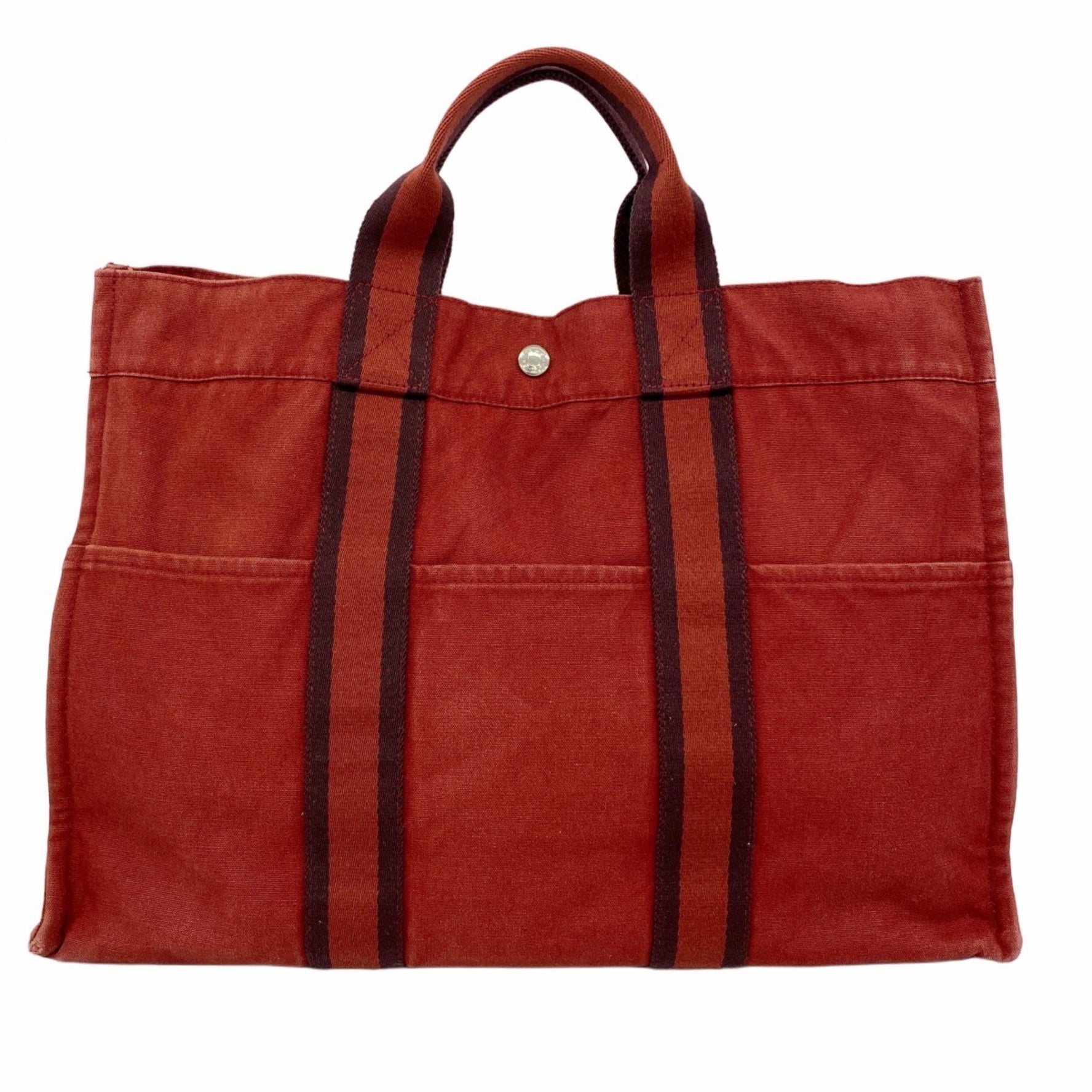 Hermes Tote Bag Foul Tou MM Canvas Red