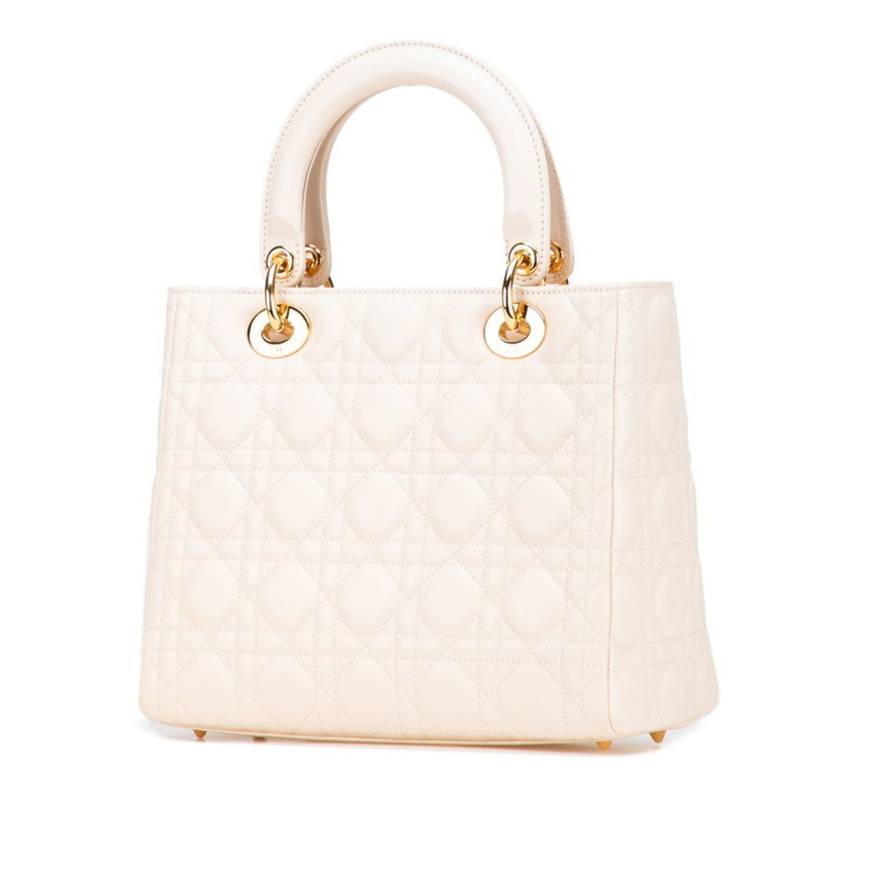 Christian Dior Dior Cannage Lady Handbag/Shoulder Bag, White/Ivory Leather