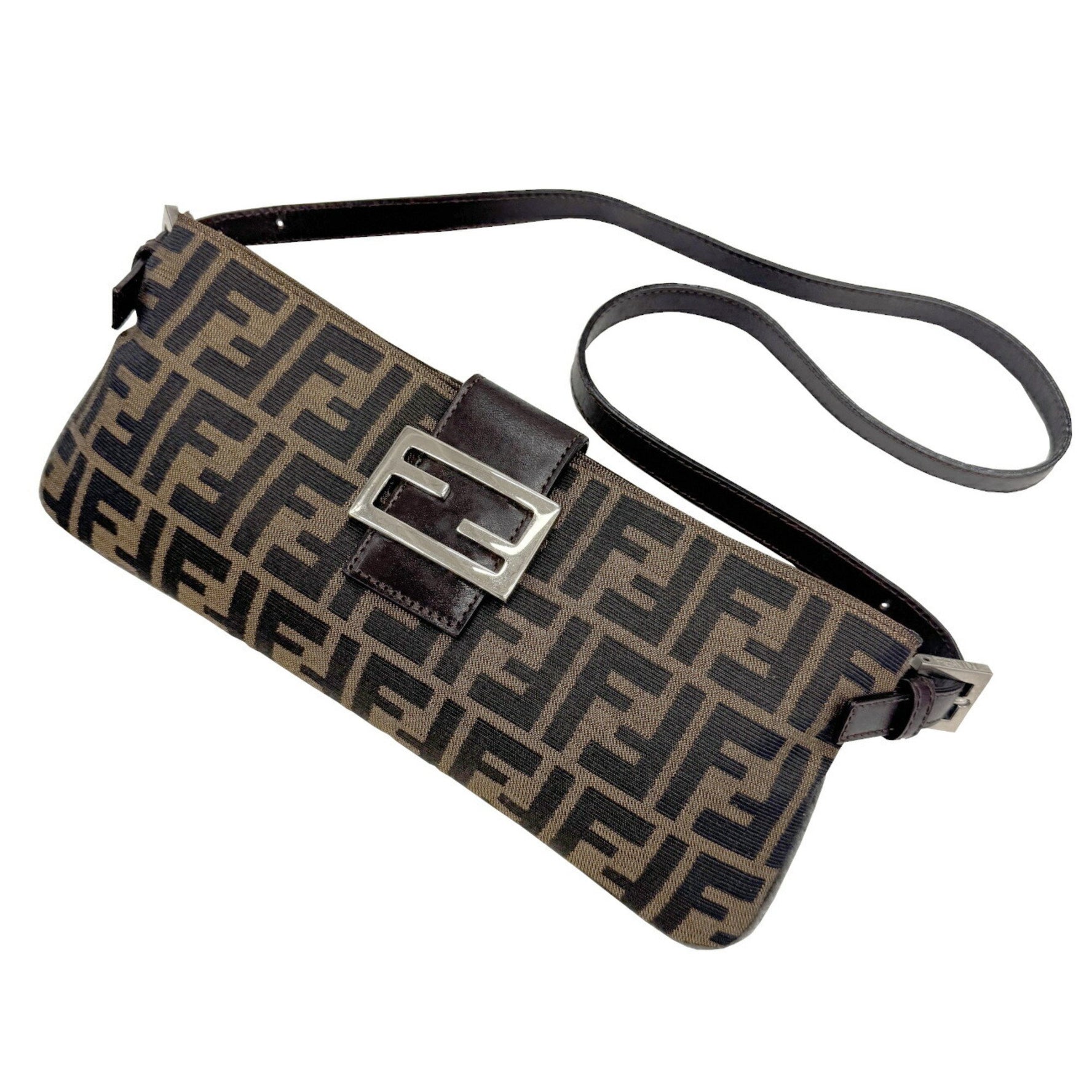 FENDI Zucca waist bag, body pattern canvas and leather, FF hardware