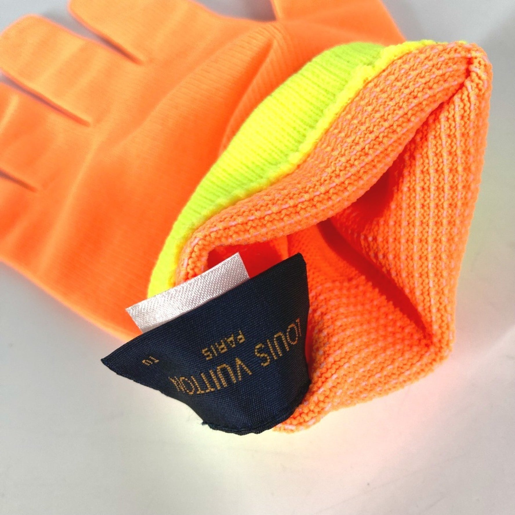 Louis Vuitton Gon RGB Gloves Work Nylon Polyurethane Orange