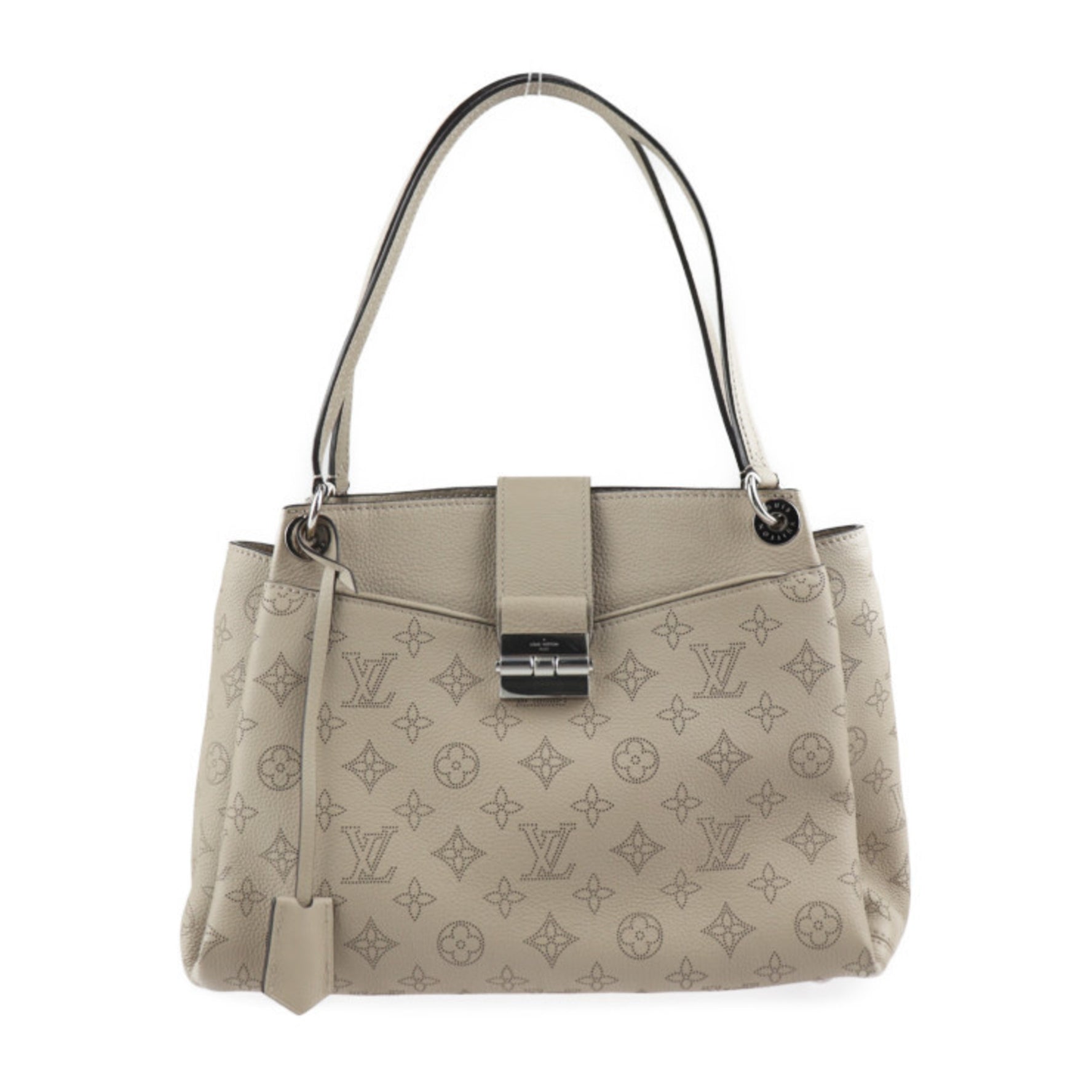 Louis Vuitton Sevres Handbag Monogram Mahina Galle Beige Silver Hardware Shoulder Bag Tote