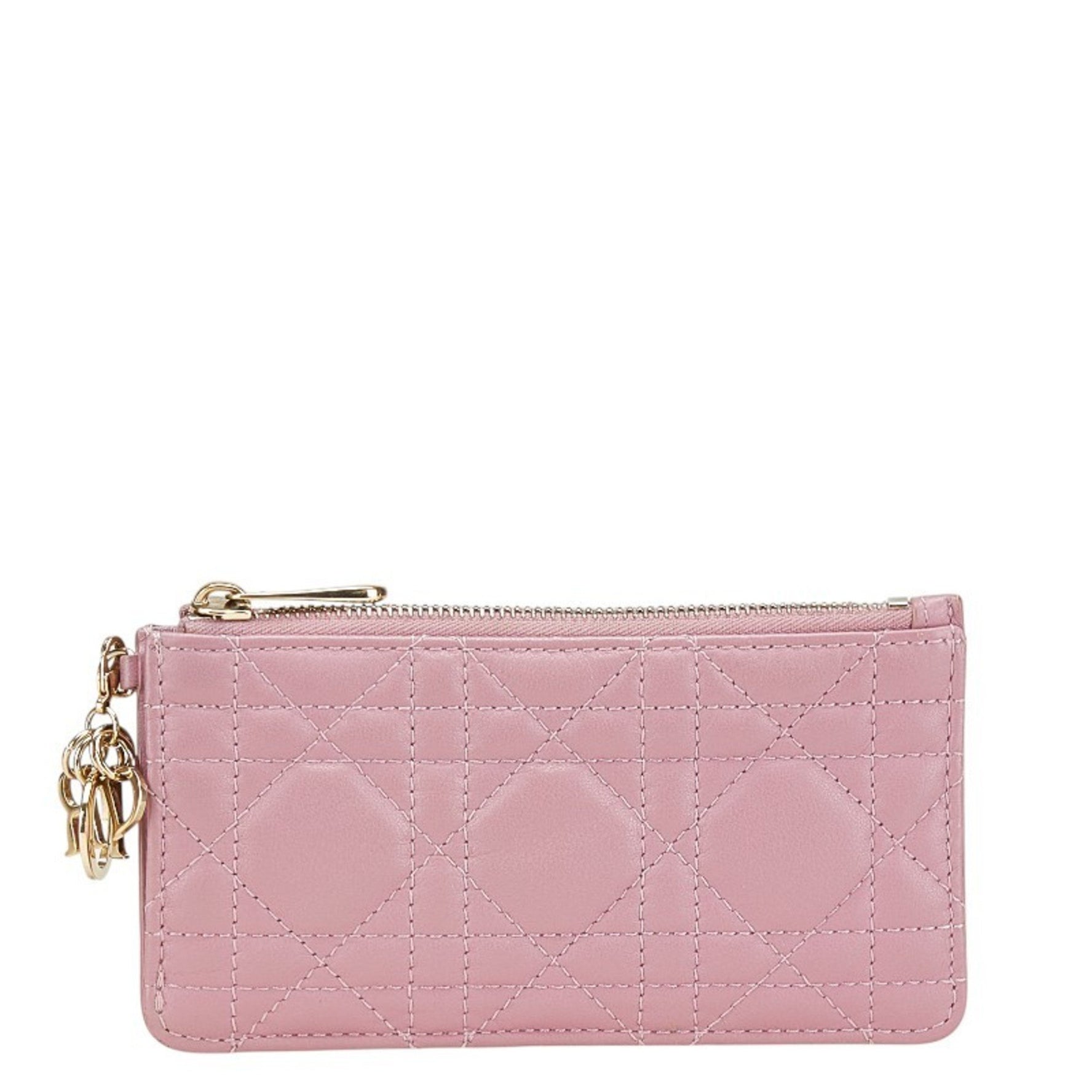 Christian Dior Dior Lady Cannage Fragment Card Case in Leather