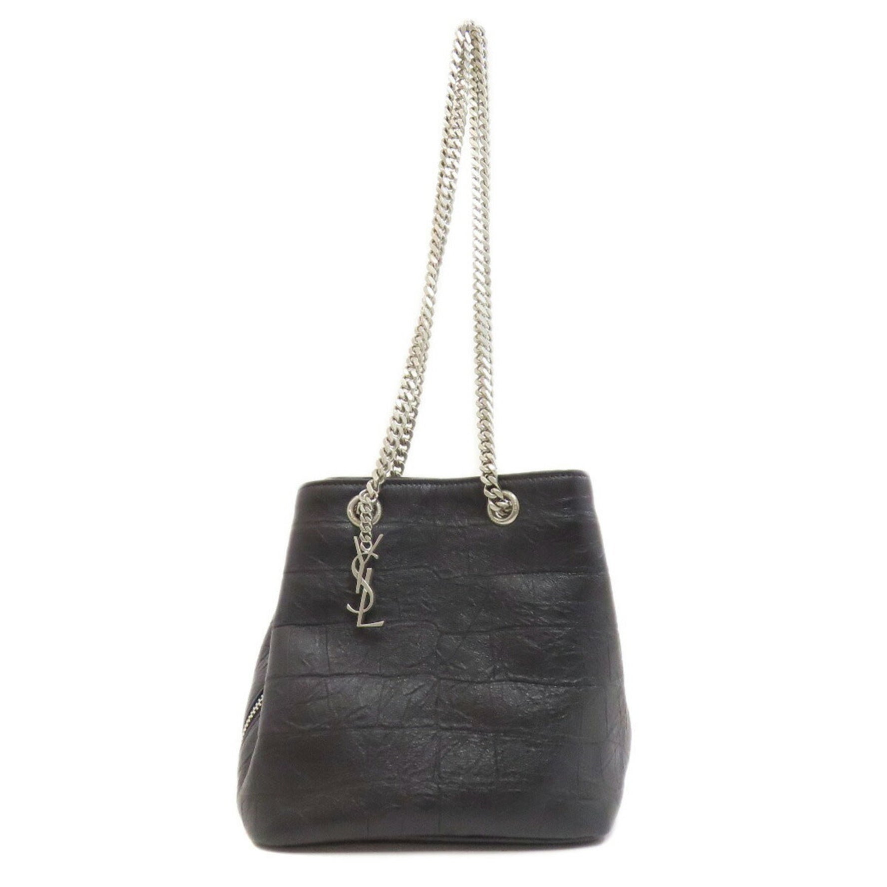 Saint Laurent embossed chain shoulder bag leather SAINT LAURENT
