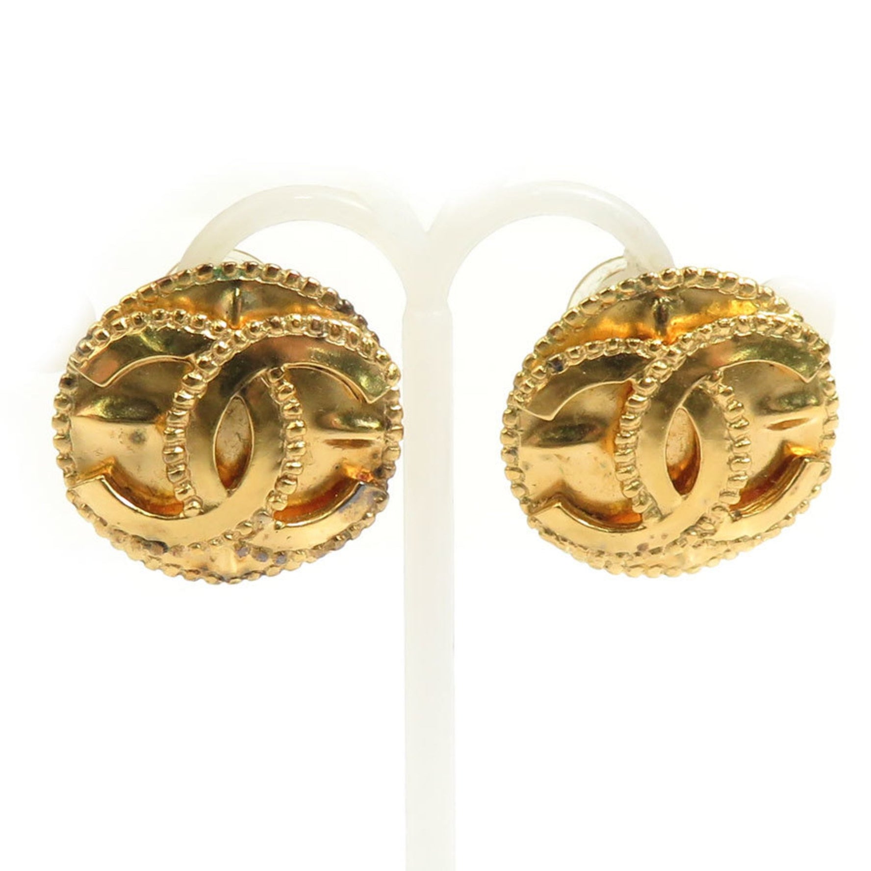 CHANEL Coco Mark Metal Earrings