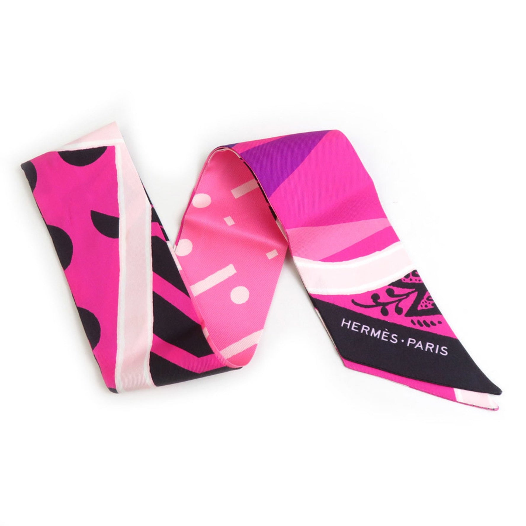 Hermes Scarf/Muffler Twilly Silk Multicolor