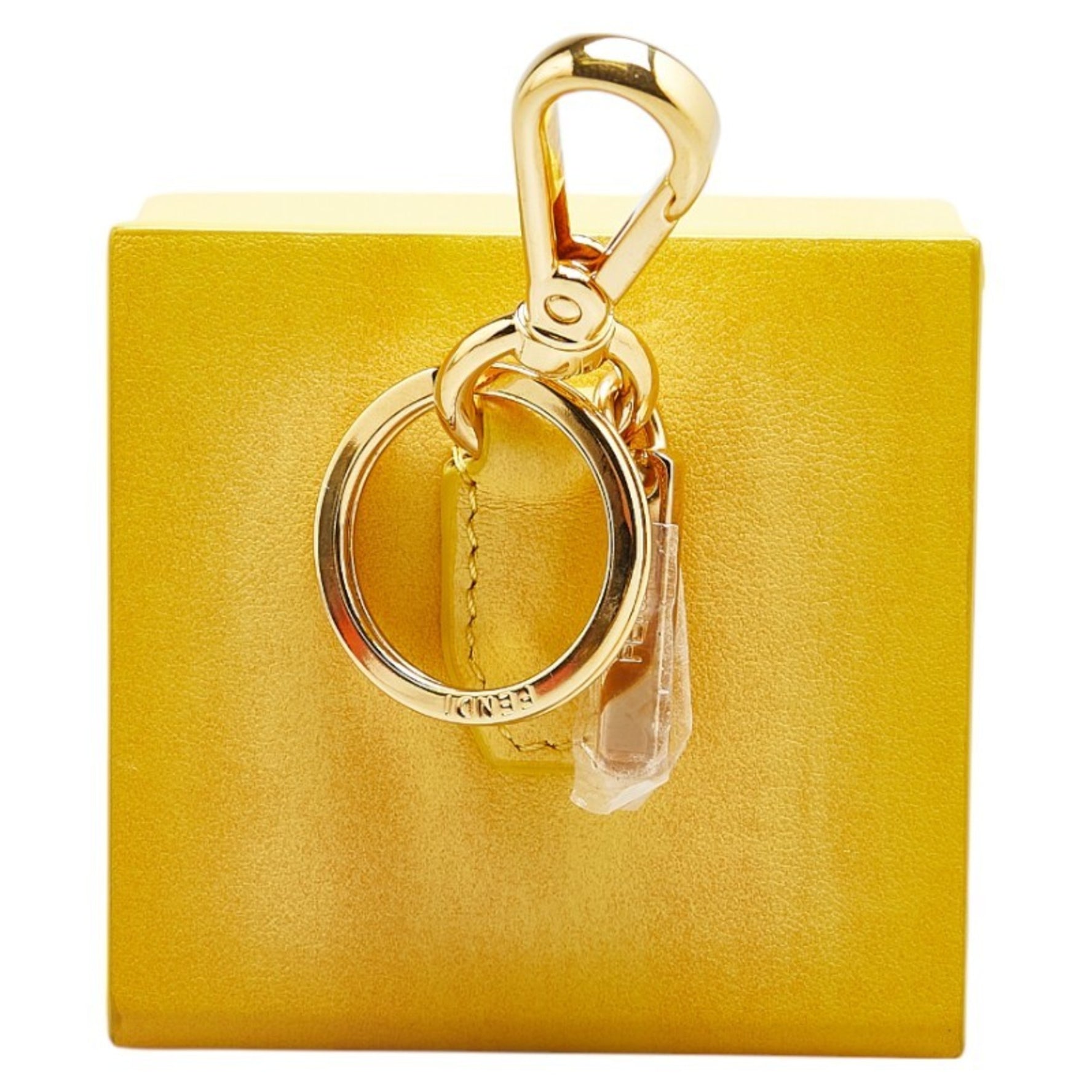 FENDI Mini Box Charm Keychain Leather