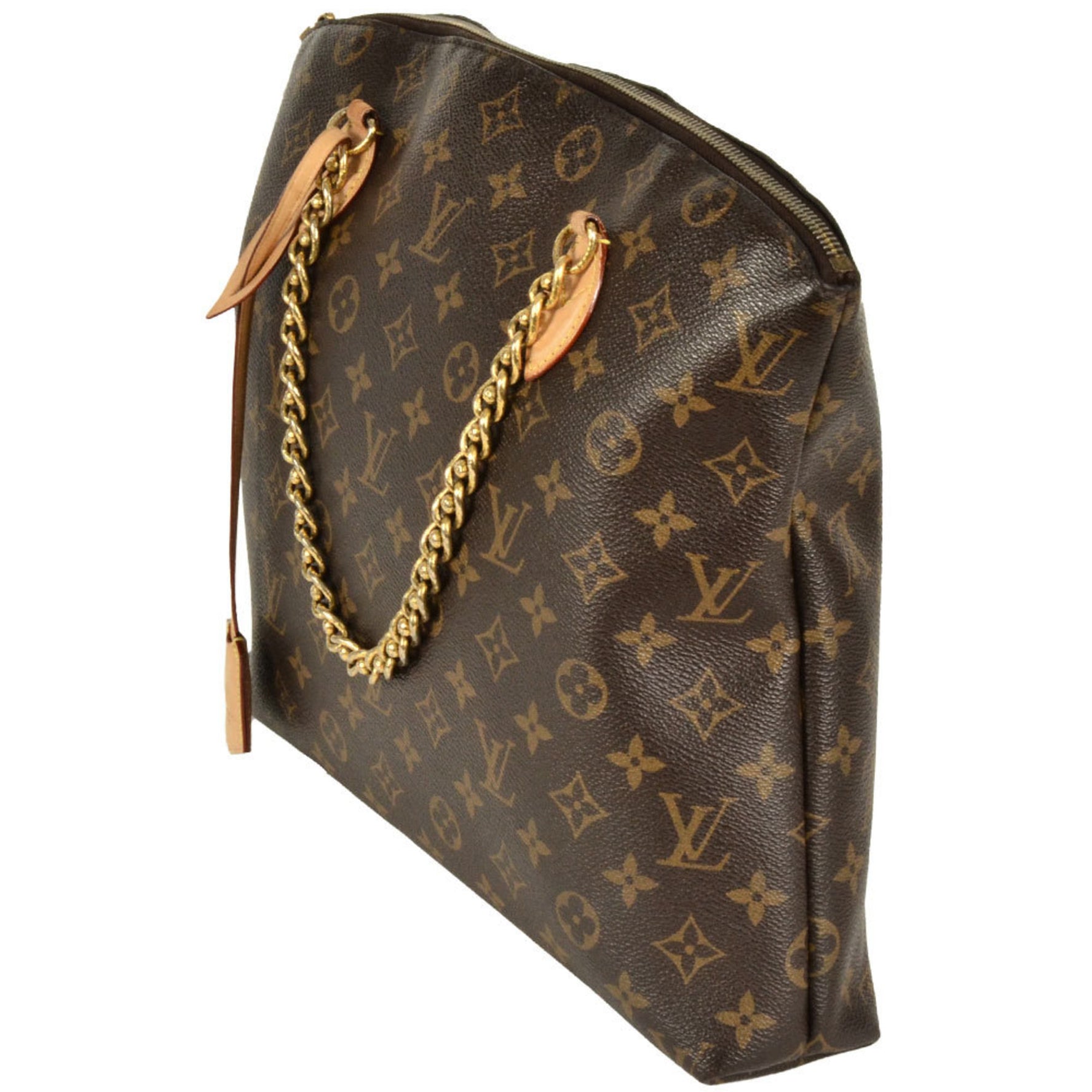 Louis Vuitton Lockit Chain Handbag Monogram Canvas Brown