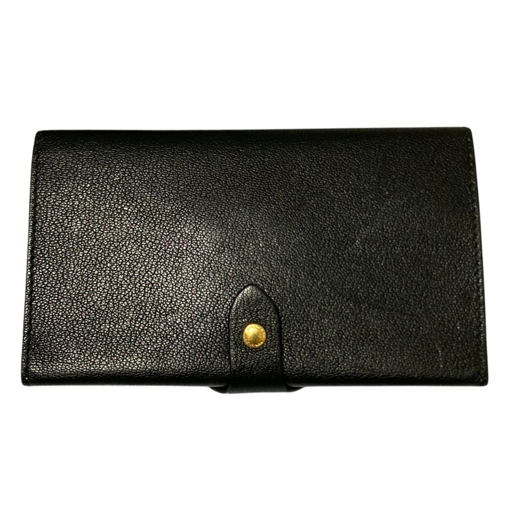BURBERRY Leather Long Wallet, Bi-fold Black x Yellow, Bicolor, Men's