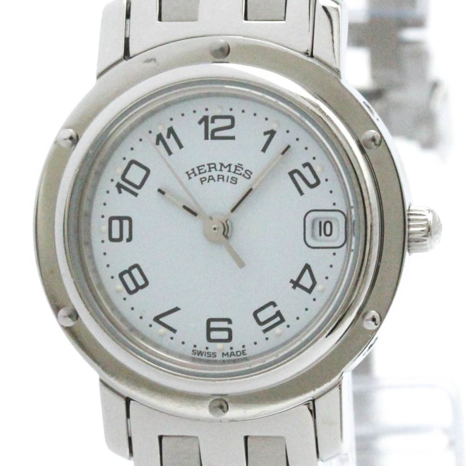Hermes Clipper Quartz Stainless Steel Dress Watch
