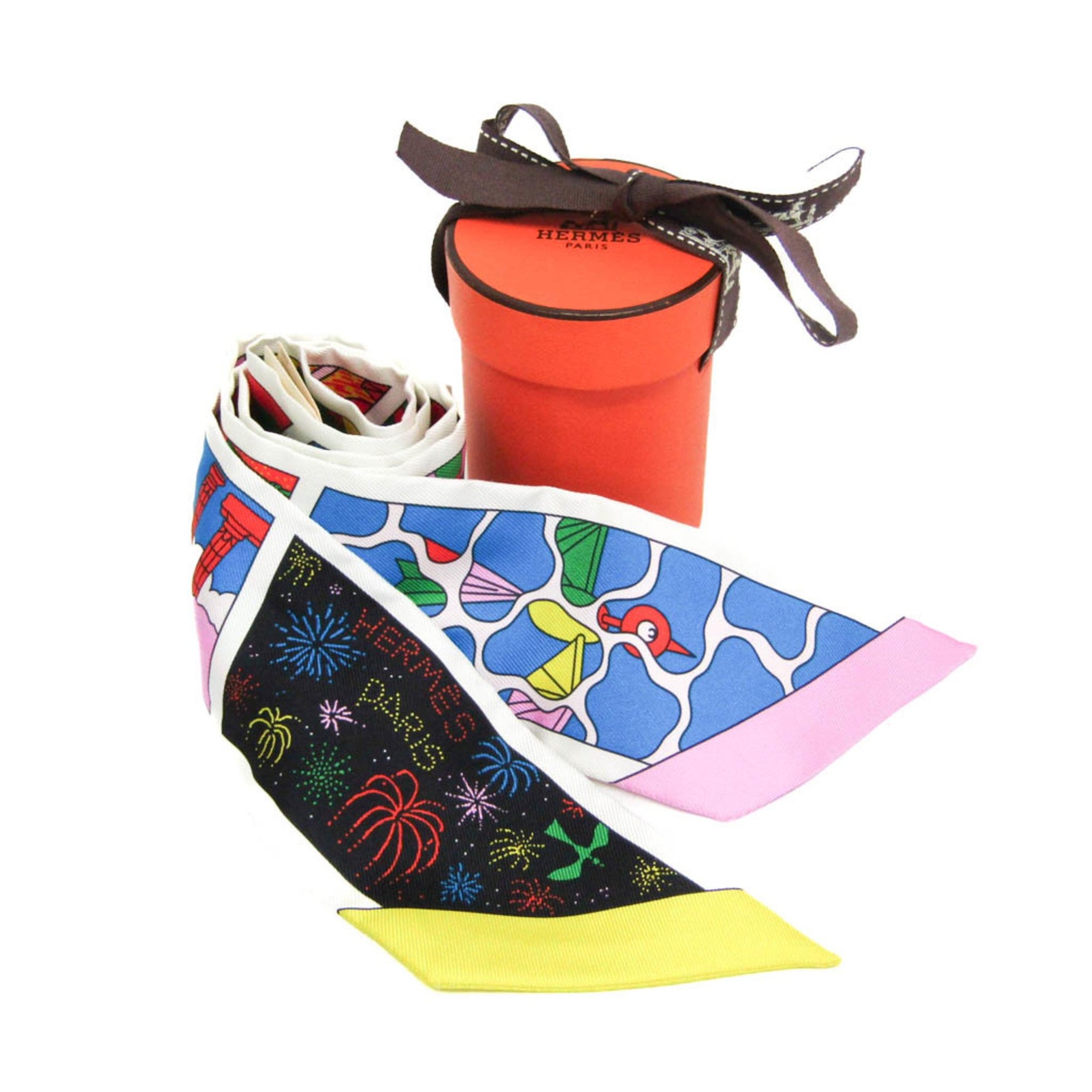 Hermes Twilly FACTRY SUITE Silk Scarf