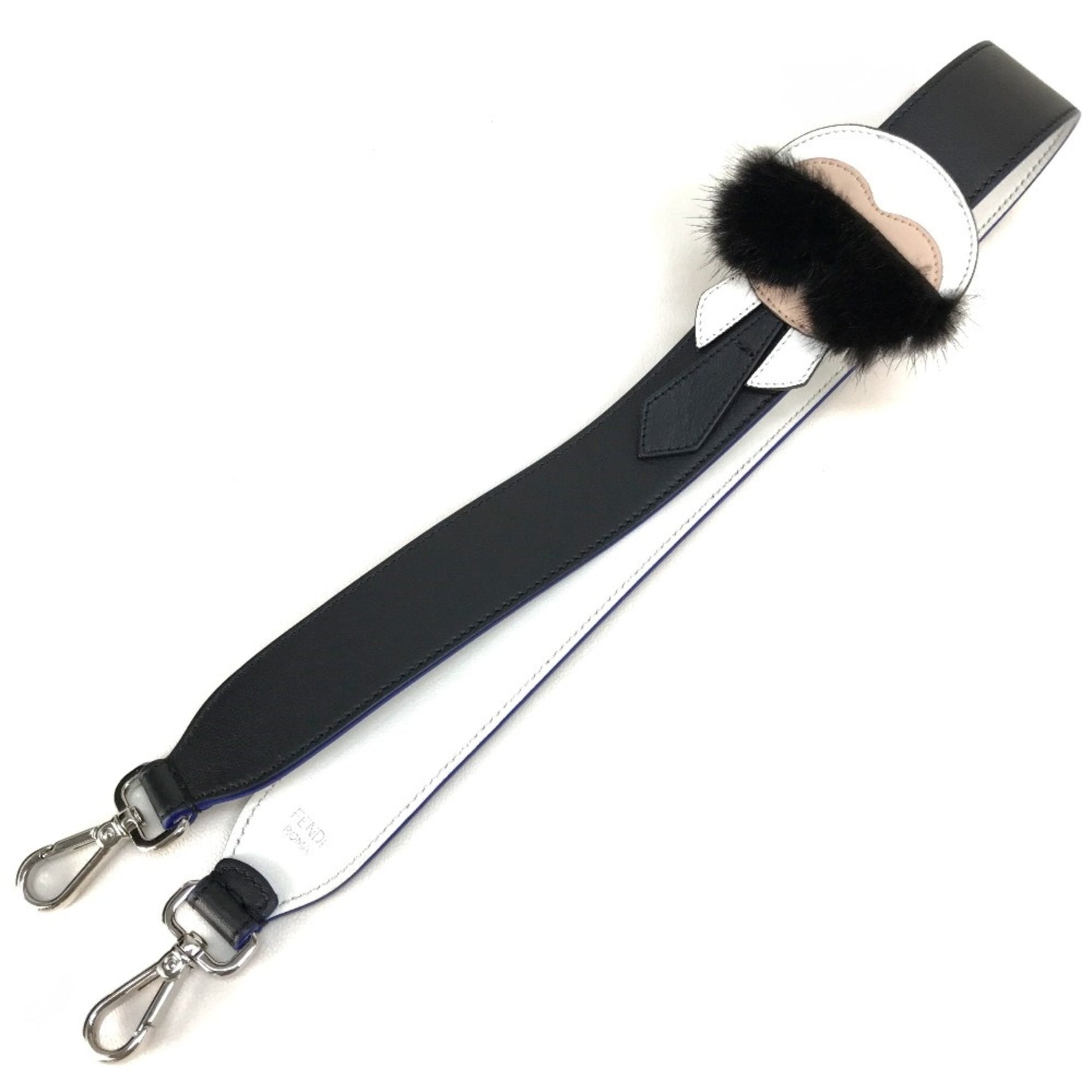 Fendi With fur Karl Lagerfeld Shoulder strap x White x Blue
