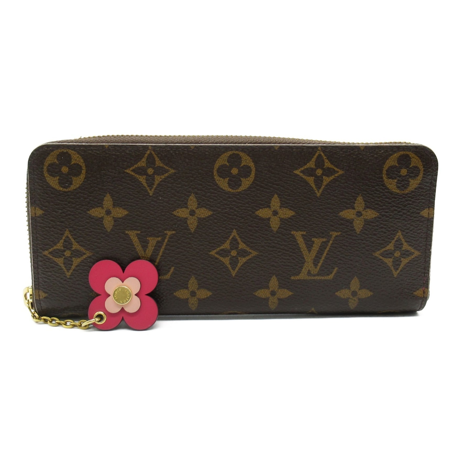 Louis Vuitton Portefeuille Clemence Flower Round Long Wallet Coated Canvas Monogram