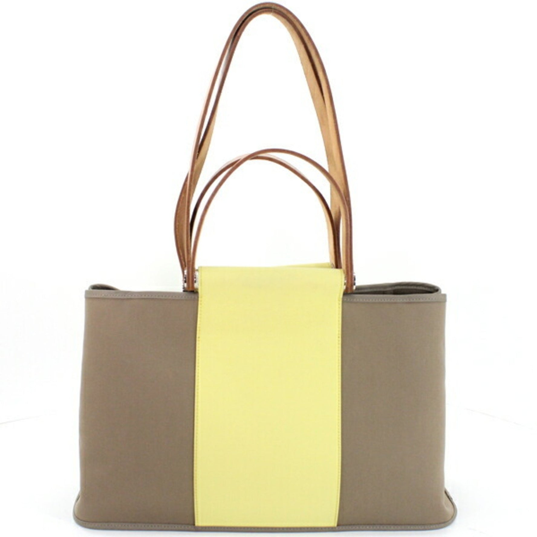 Hermes Kabak Elan PM Etoupe Handbag Tote Shoulder Toile Officier Souffle