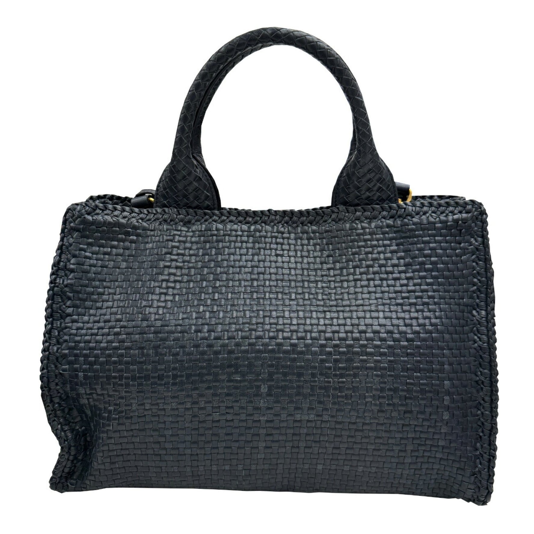 PRADA Shoulder Bag Madras Handbag Leather