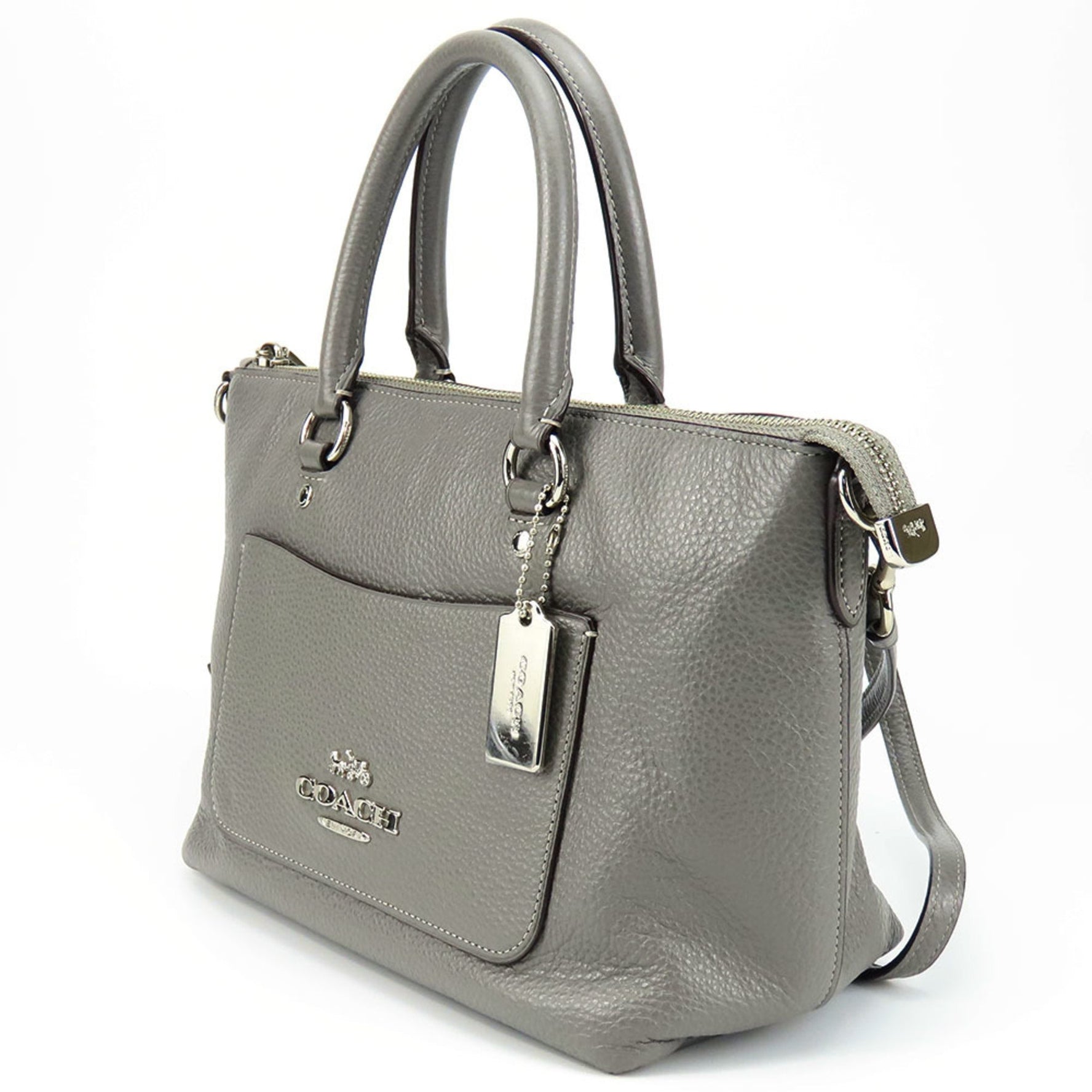 Coach handbag leather grey shoulder bag