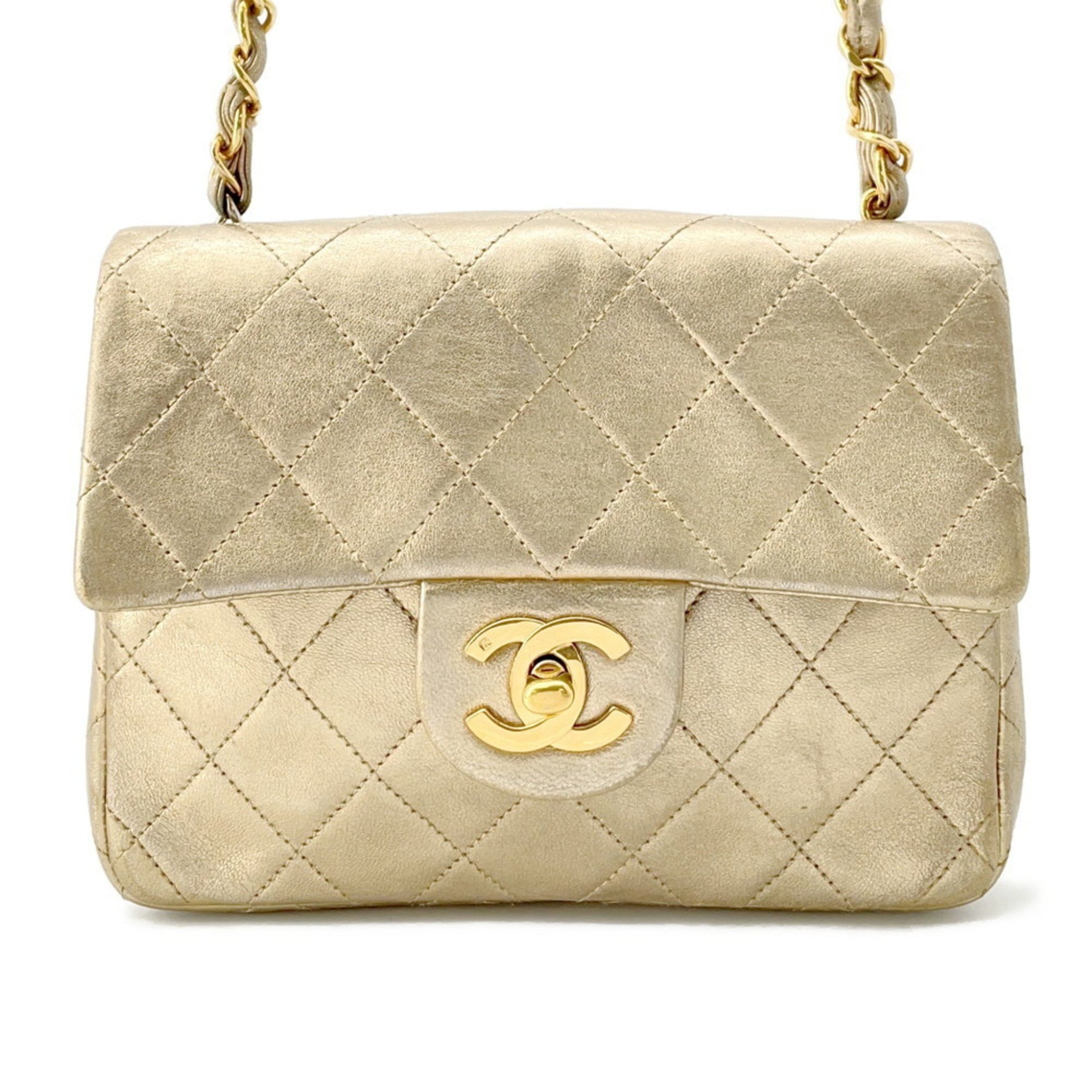 Chanel Chain Shoulder Bag Mini Matelasse 18 Coco Mark Lambskin