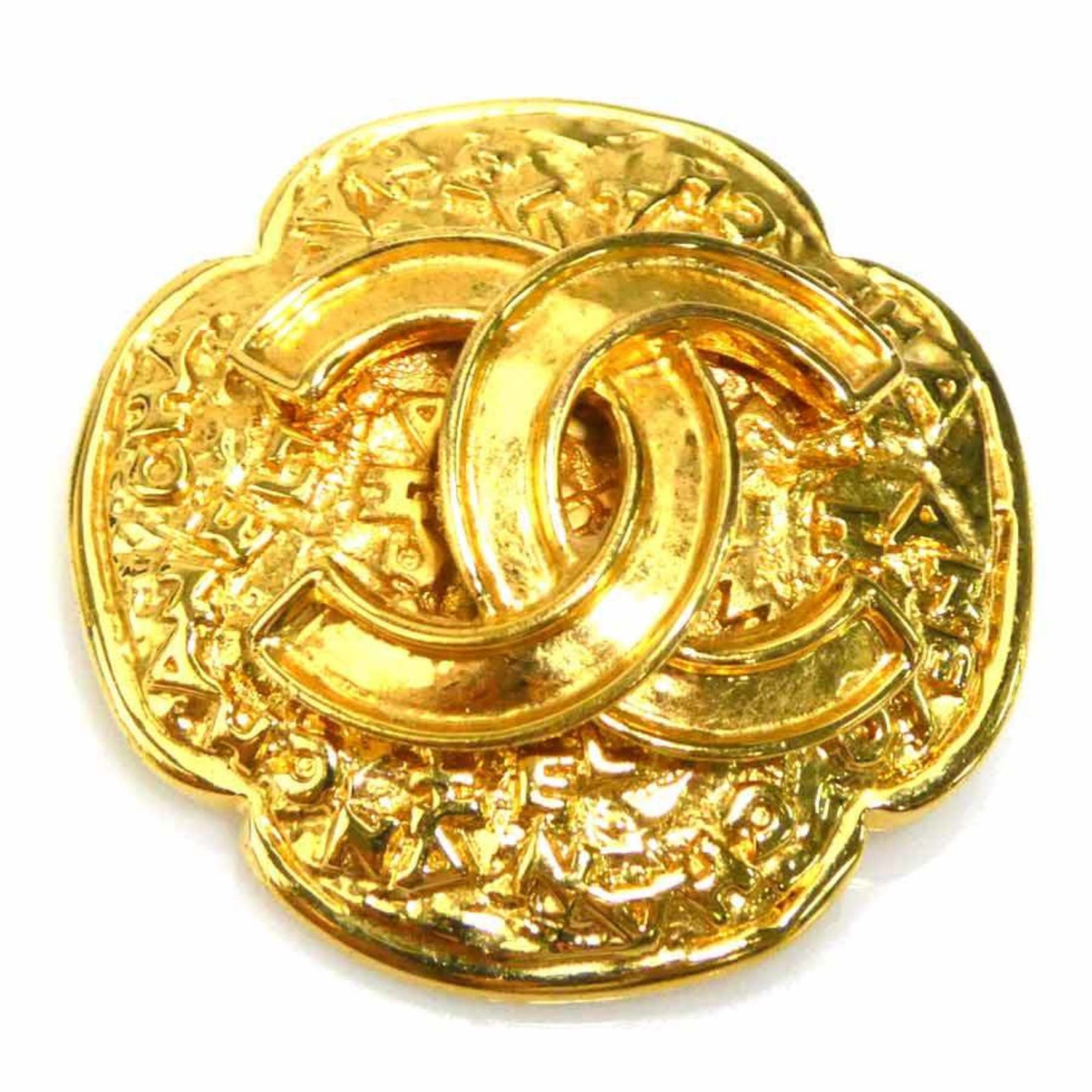 CHANEL Brooch Coco Mark Metal Gold Women's